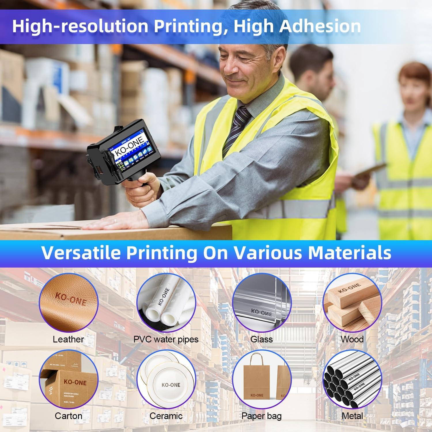 Impresora de Inyección de Tinta Portátil KOONE P100 12.7mm