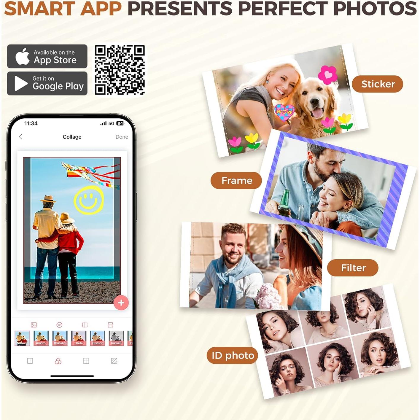 Impresora de fotos portátil Xiamen Hanin 4x6, 20 hojas