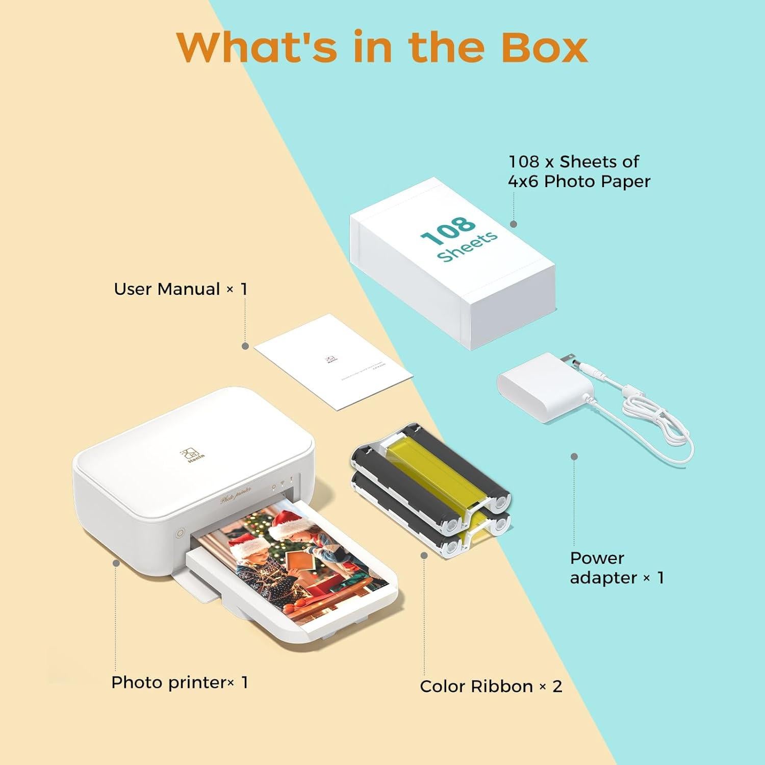 Impresora de Fotos HPRT CP4100 Blanca + 108 Hojas 10x15 cm