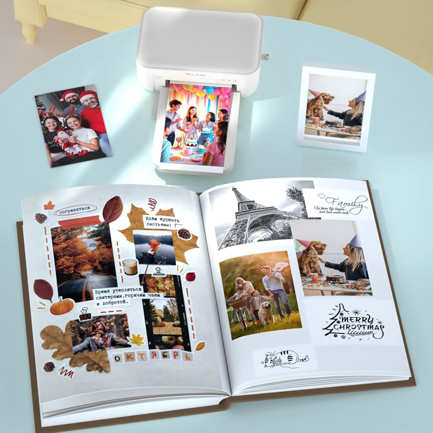 Impresora de Fotos HPRT CP4100 Blanca + 108 Hojas 10x15 cm