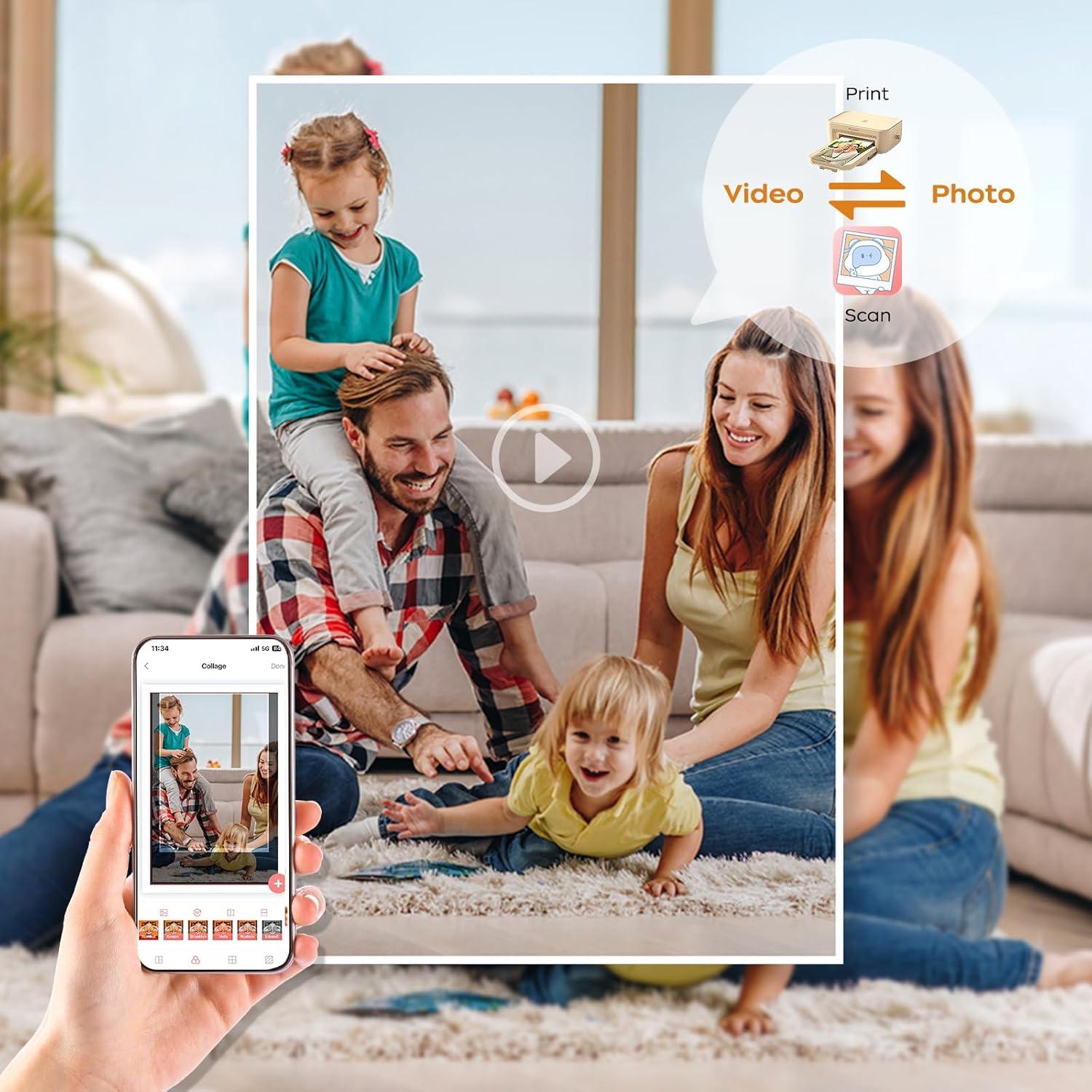 Impresora de Fotos HPRT CP4100 Blanca + 108 Hojas 10x15 cm