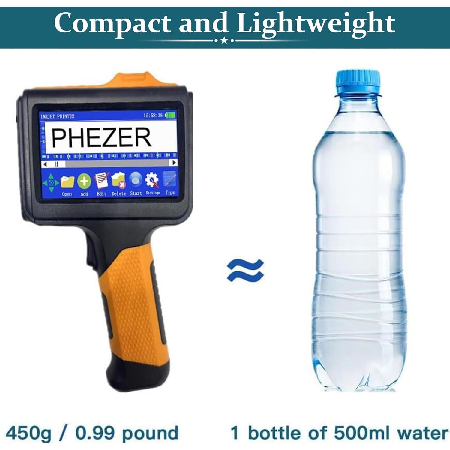 Impresora de Inyección de Tinta Portátil Phezer P19 - 2-12.7mm