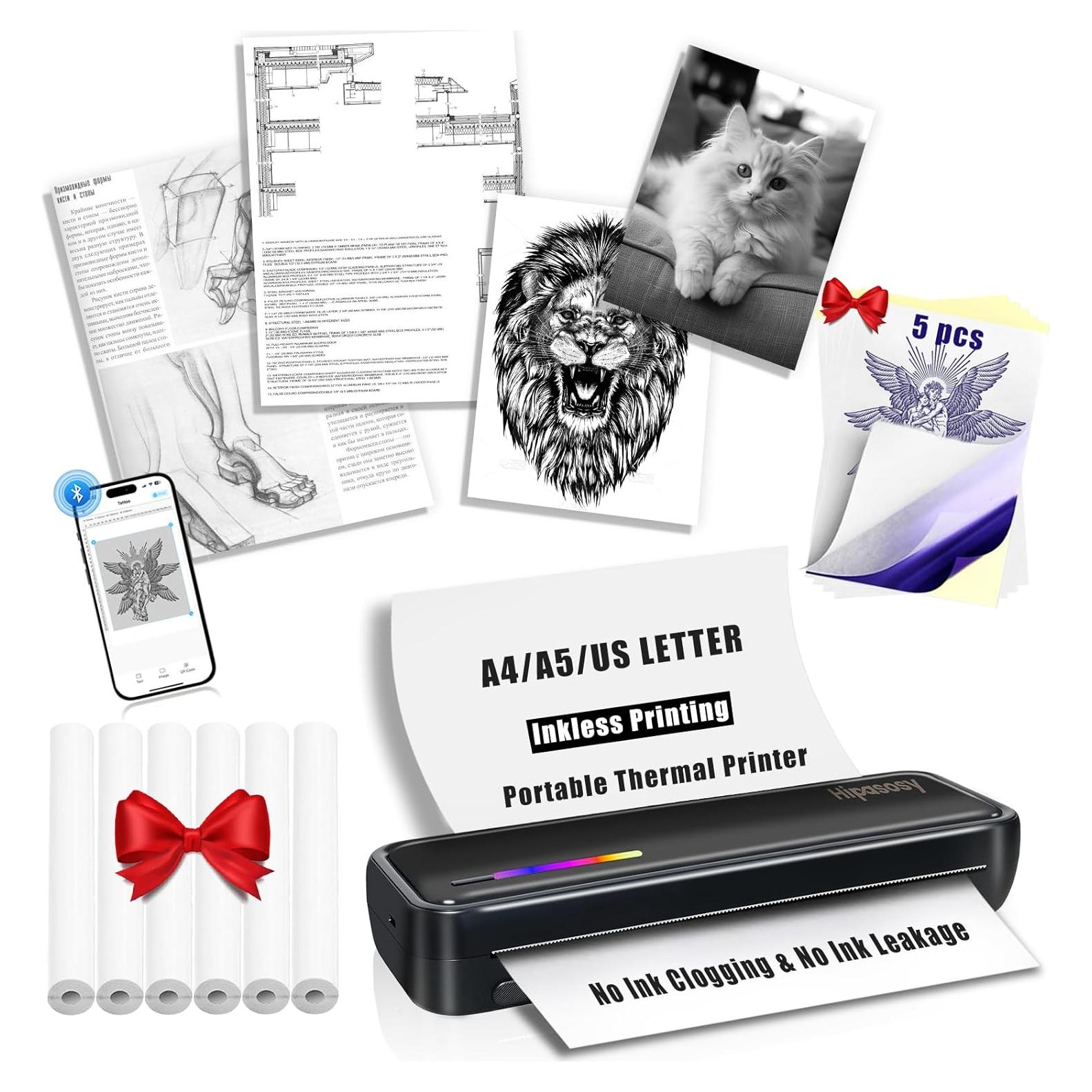 Impresora Térmica Portátil Hipasosy X9 - Bluetooth, Sin Tinta, A4