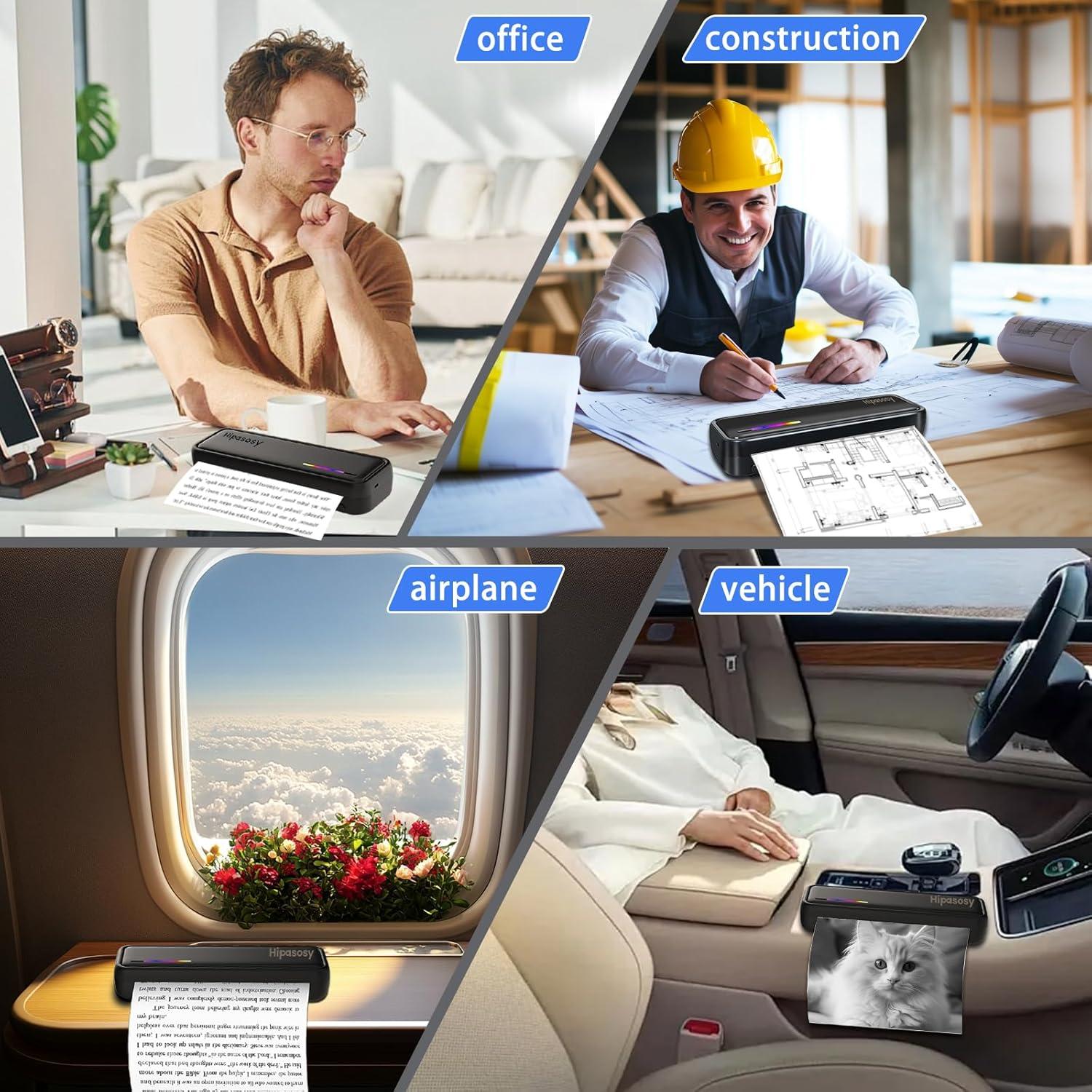 Impresora Térmica Portátil Hipasosy X9 - Bluetooth, Sin Tinta, A4