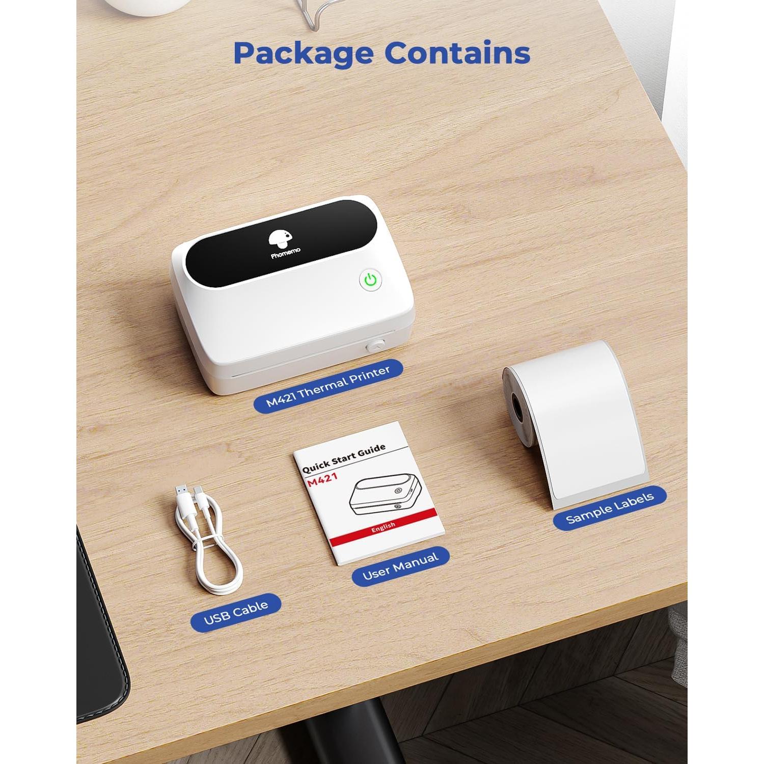 Impresora de Etiquetas Térmica Phomemo M421 4x6 Bluetooth