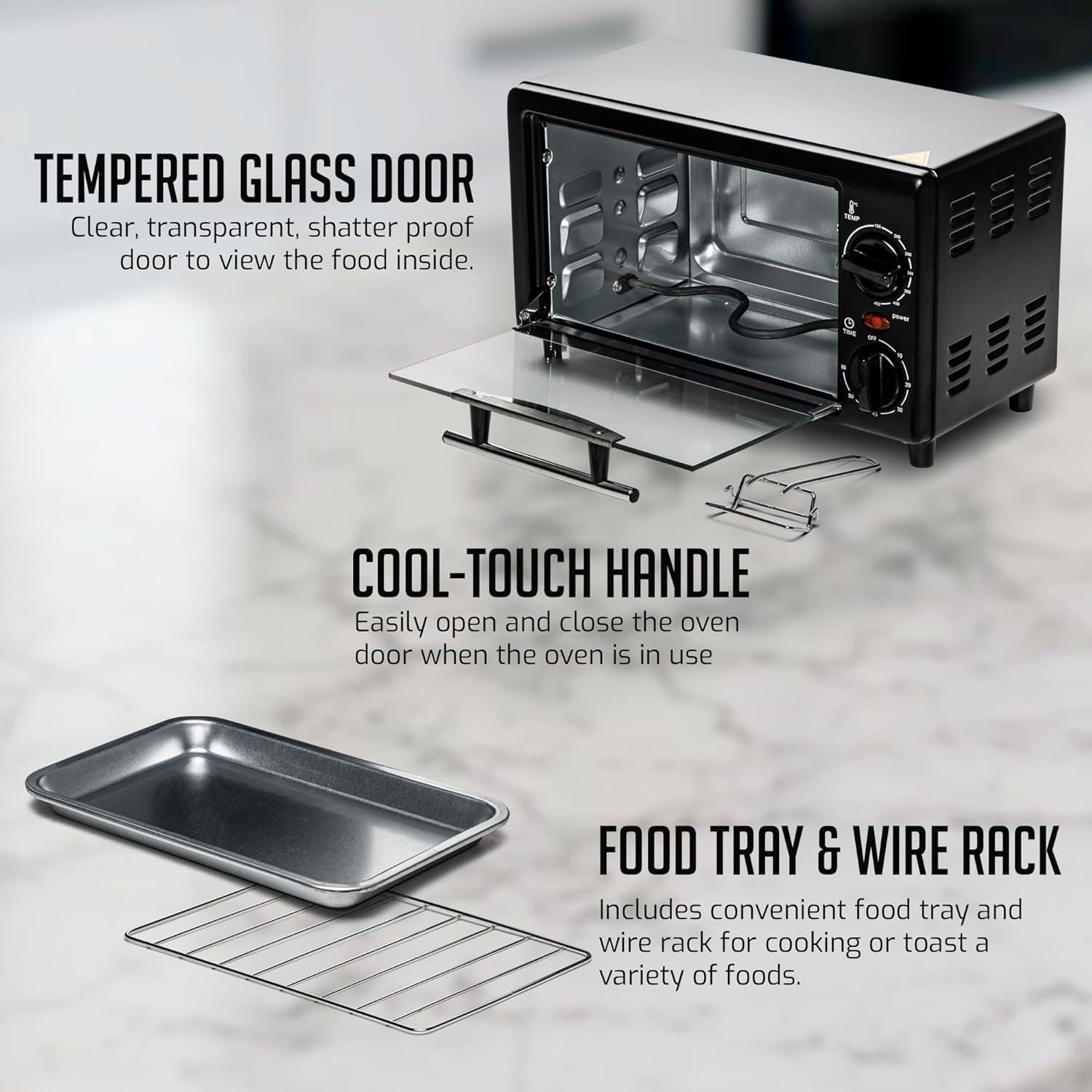 Horno Tostador OVENTE TO2808B 8L 750W con Temporizador 60min