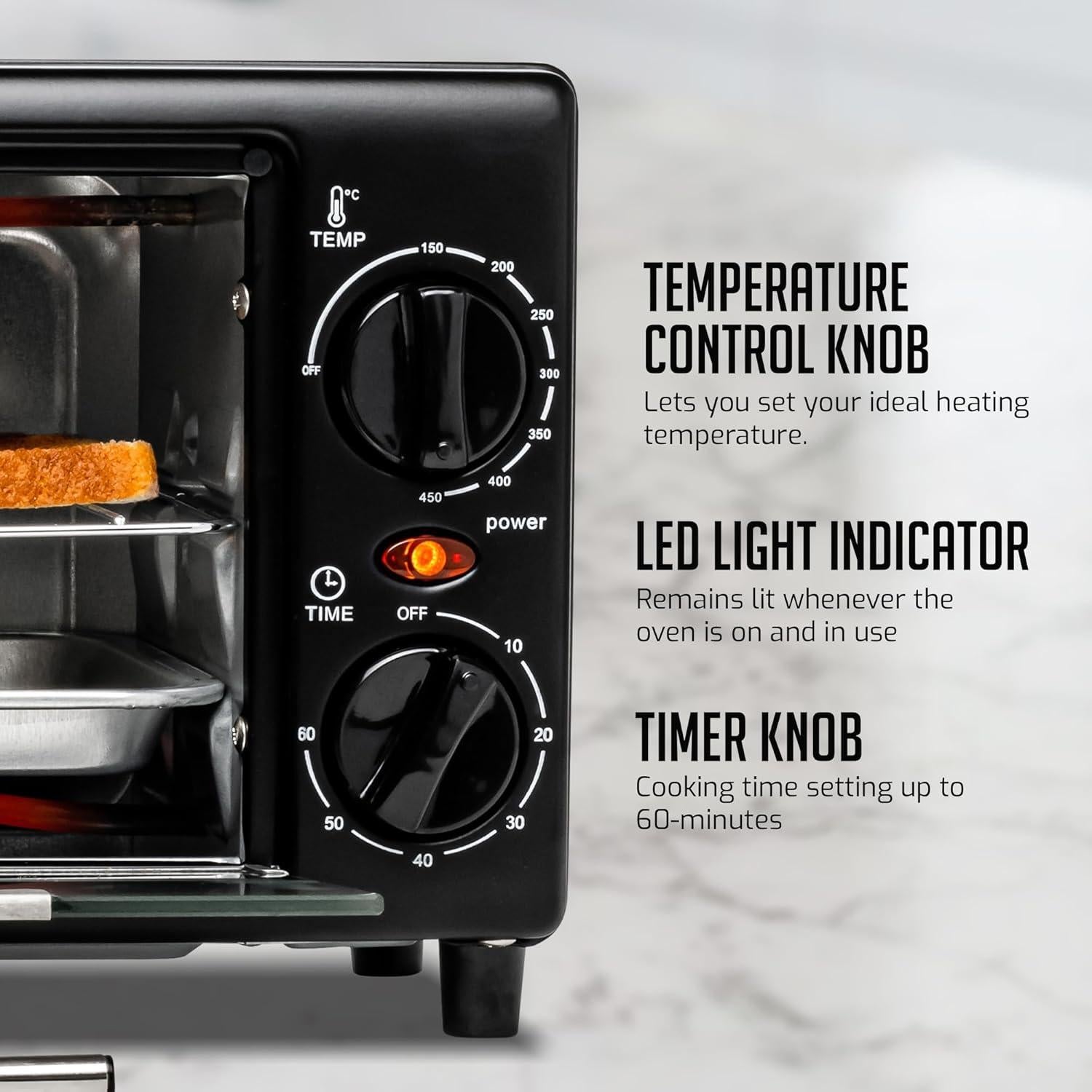 Horno Tostador OVENTE TO2808B 8L 750W con Temporizador 60min