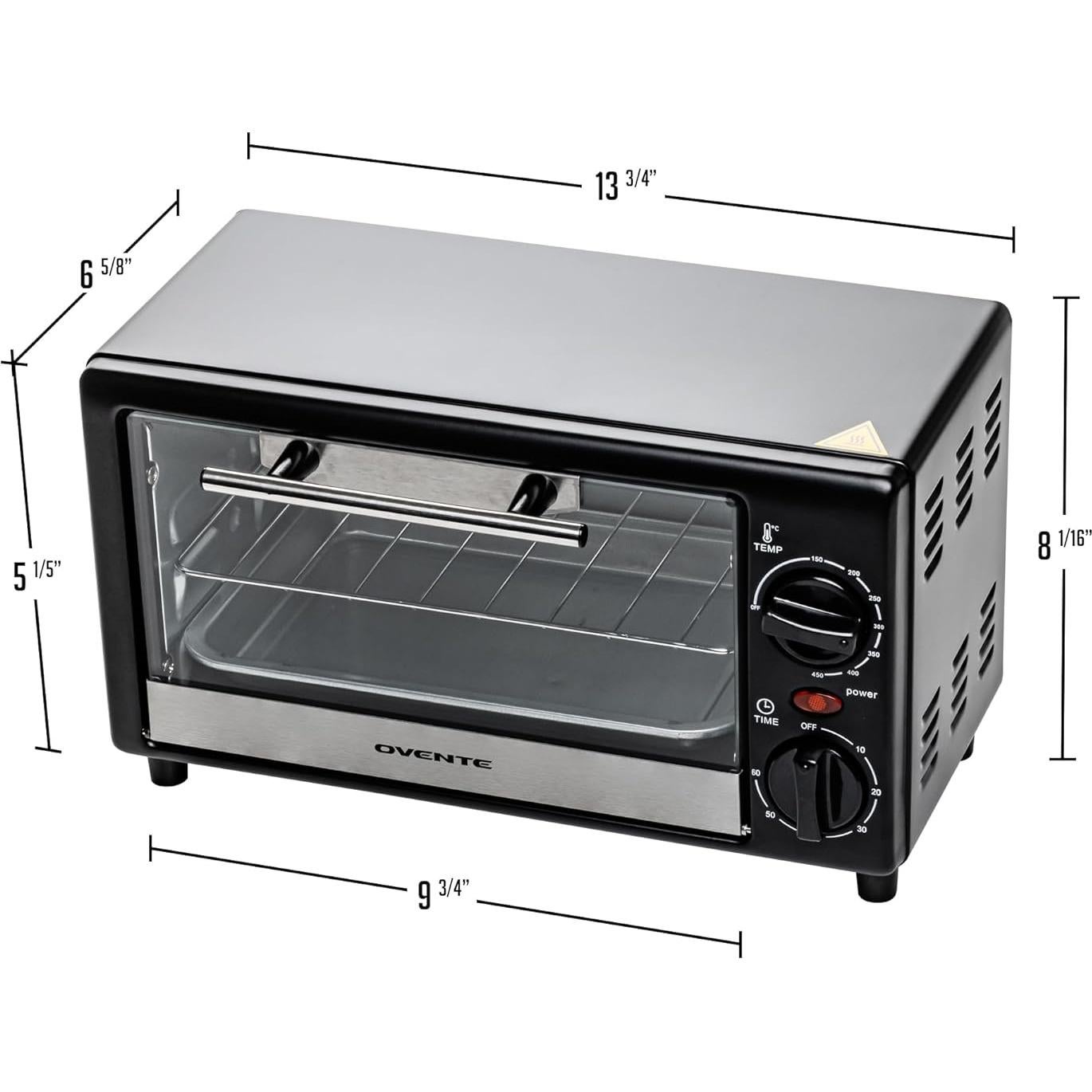 Horno Tostador OVENTE TO2808B 8L 750W con Temporizador 60min