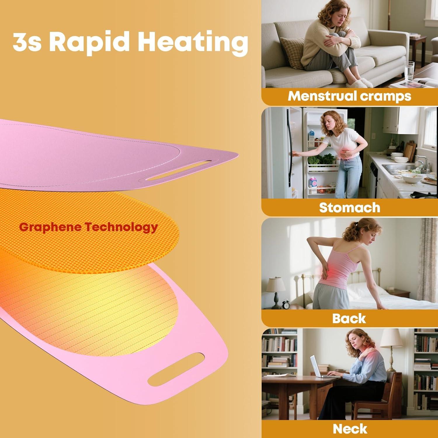 Almohadilla Calentadora Eléctrica Portátil D para Espalda y Abdomen