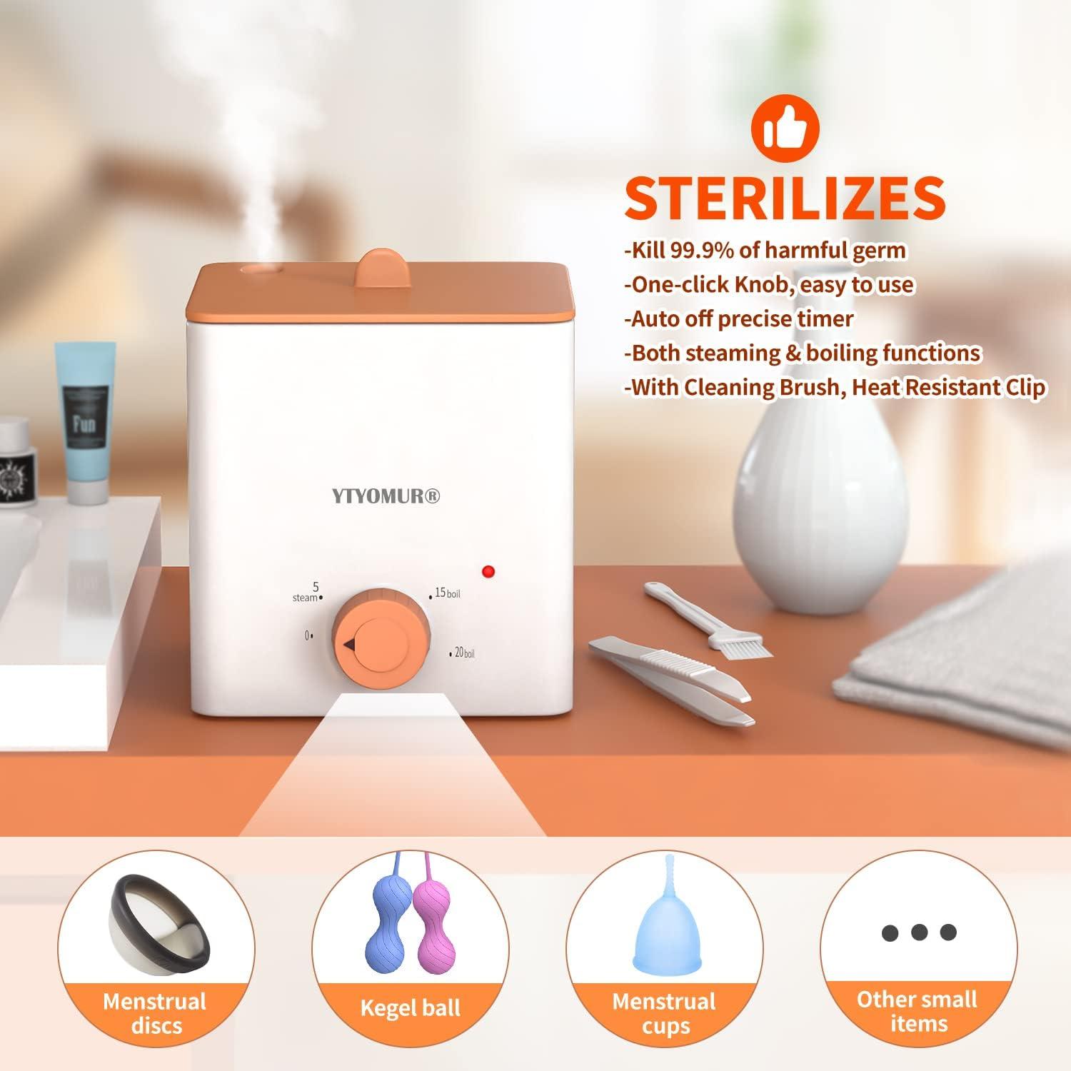 Esterilizador de Copa Menstrual YTYOMUR con 2 Discos Reutilizables