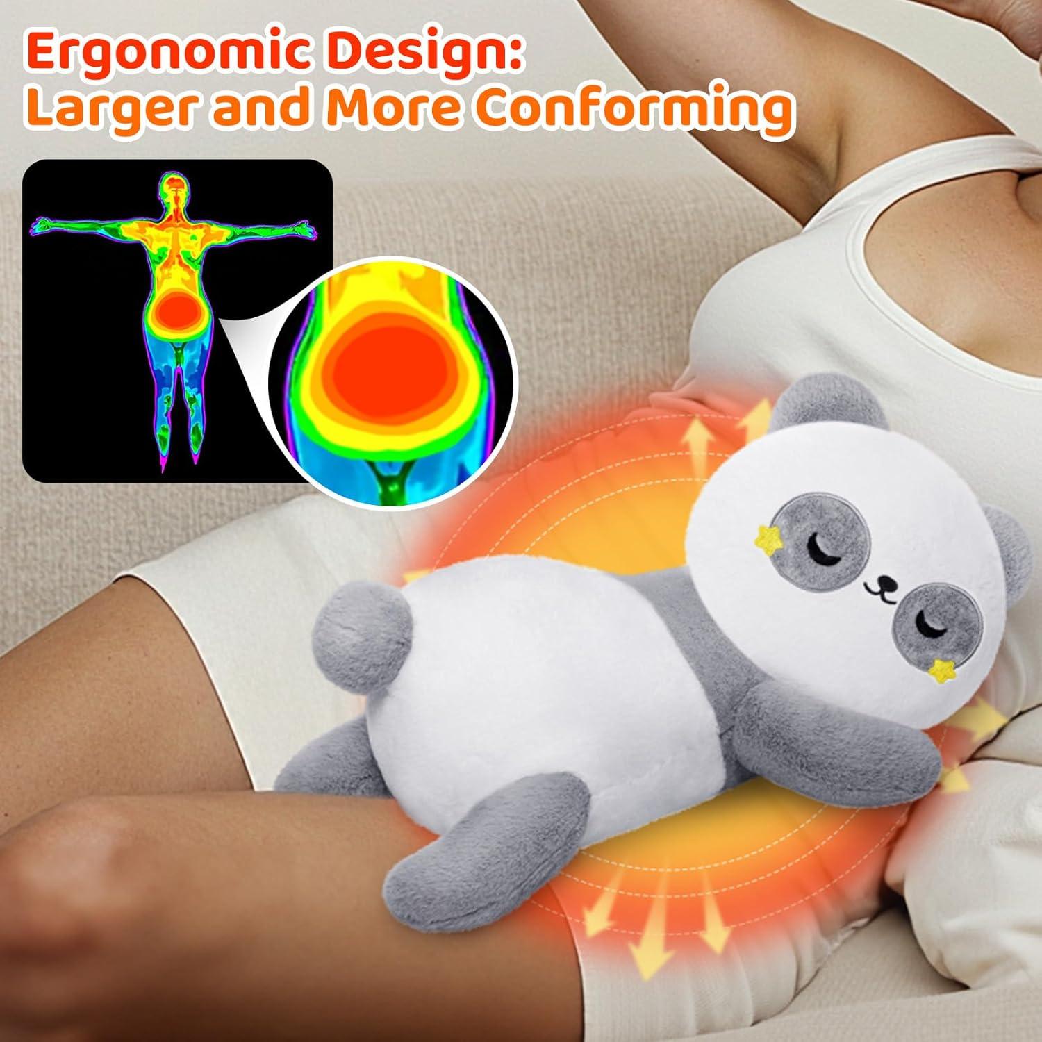 Microwavable Panda Stuffed Animals Unscented 1.3 lbs Volcanic Rock Heating Pad 50-Minute Lasting Warmth Perfect Fit Heatable Plush for Period Cramps Menstruation Stress Relief Gifts Girls Women