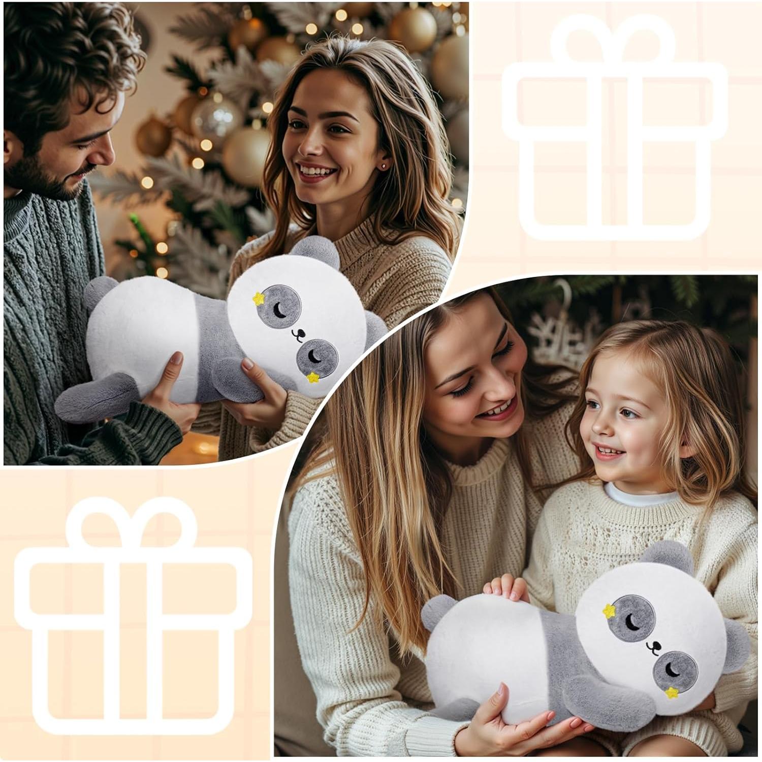 Microwavable Panda Stuffed Animals Unscented 1.3 lbs Volcanic Rock Heating Pad 50-Minute Lasting Warmth Perfect Fit Heatable Plush for Period Cramps Menstruation Stress Relief Gifts Girls Women