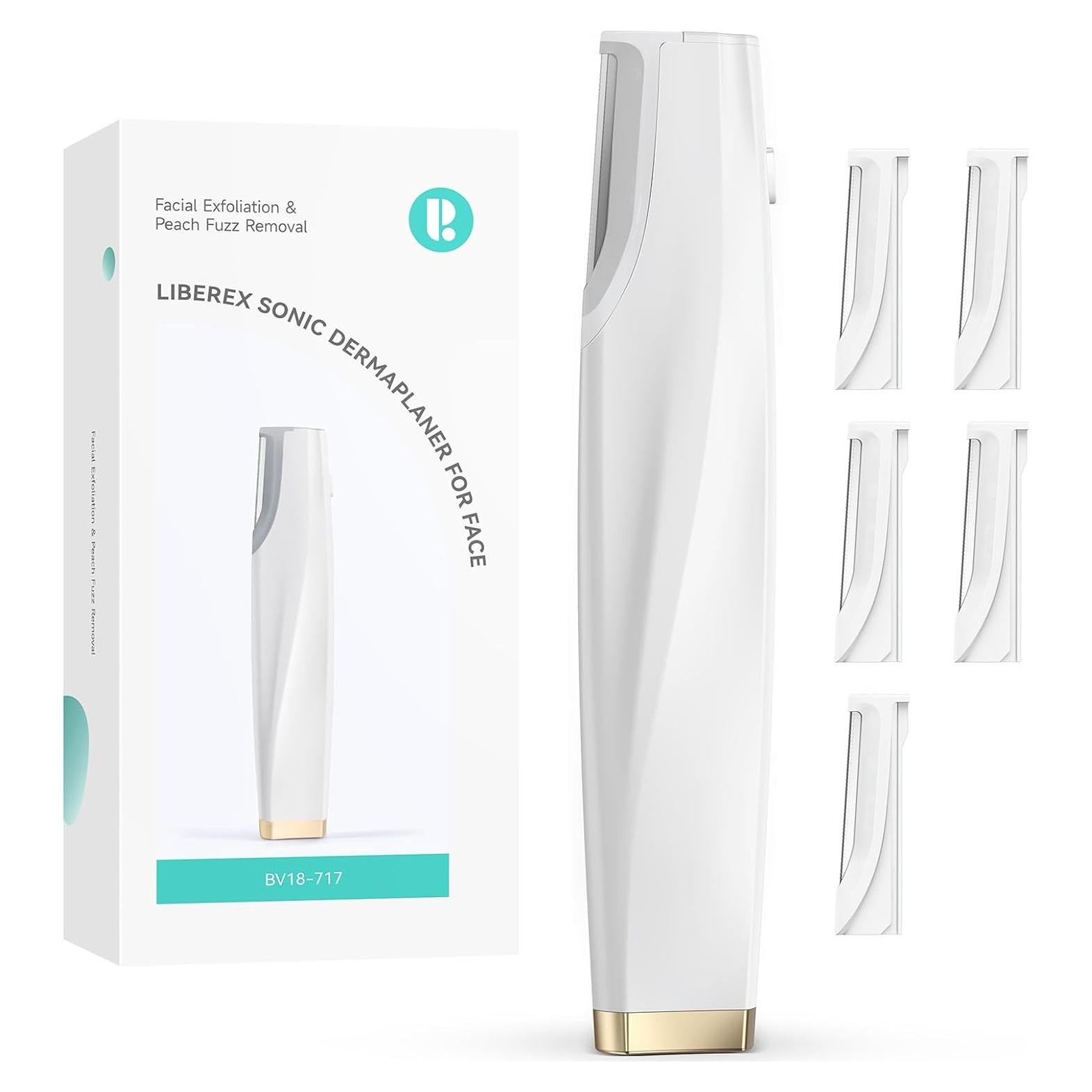 Afeitadora Dermaplaning Sonic Liberex BV18-717 Blanca con 6 Repuestos