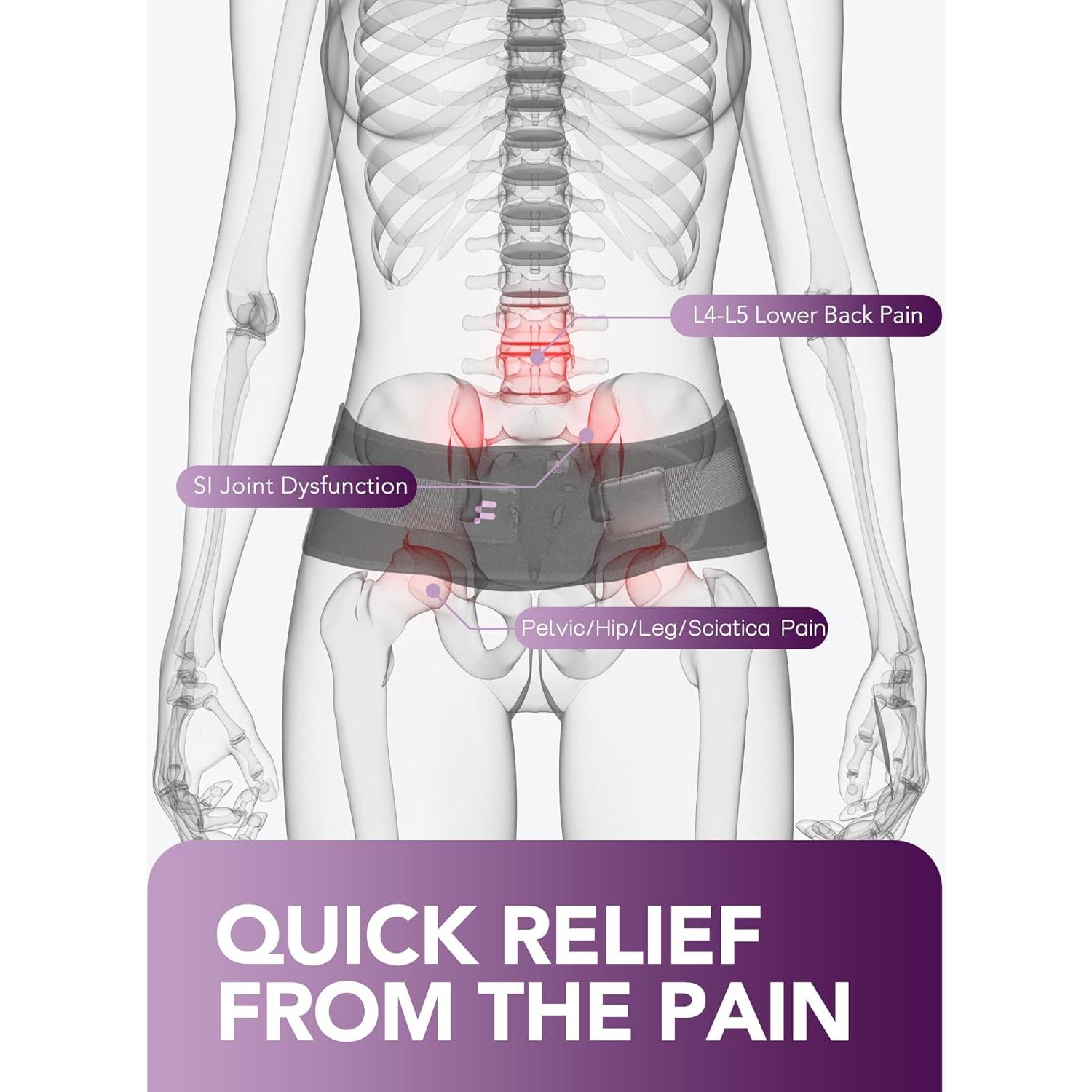 Cinturón Sacroilíaco Fitomo Grande Violeta Alivio Dolor Espalda
