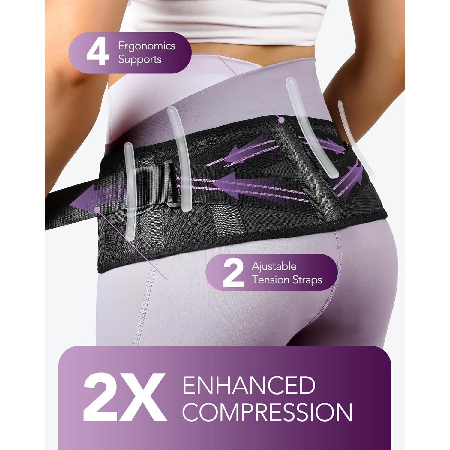 Cinturón Sacroilíaco Fitomo Grande Violeta Alivio Dolor Espalda