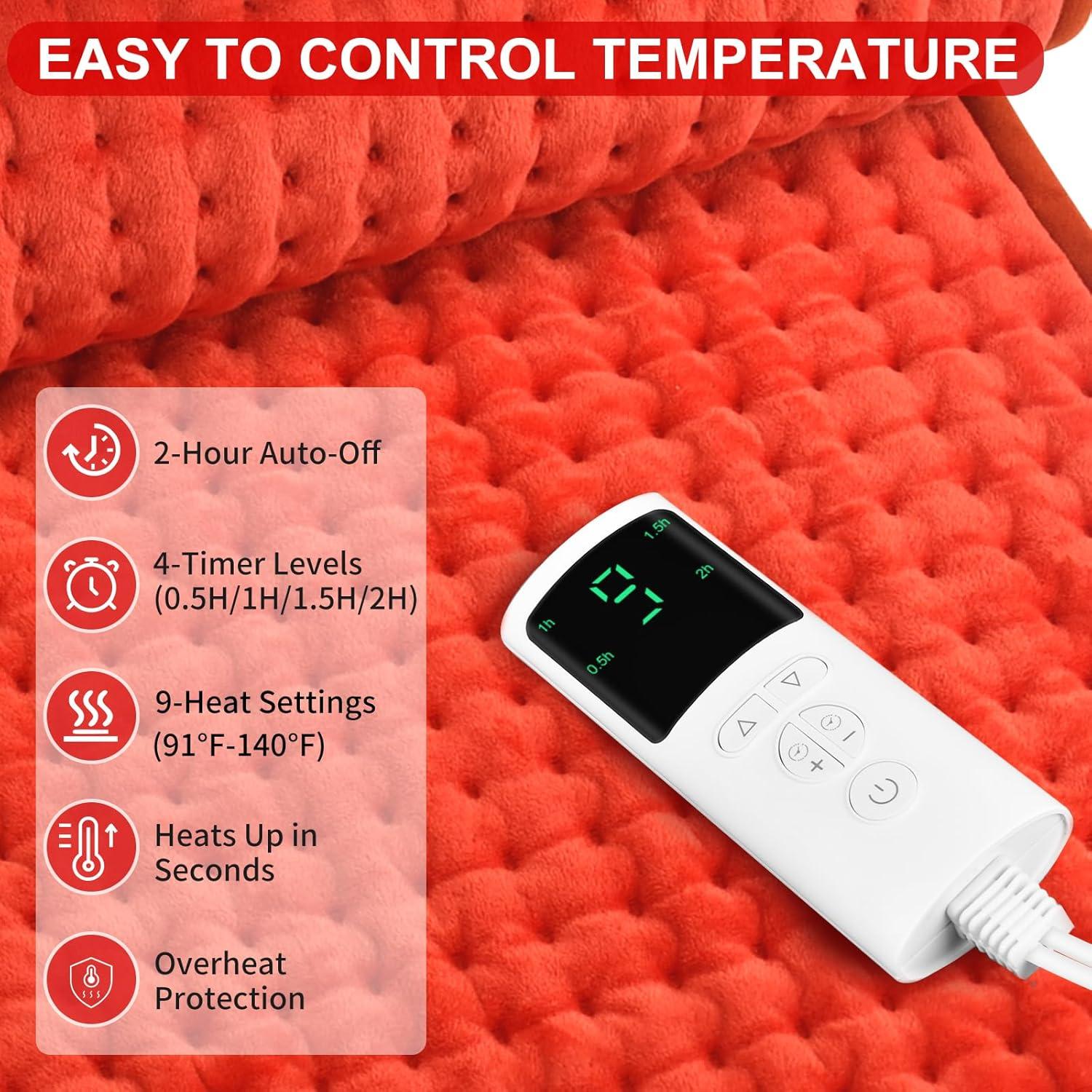 Almohadilla Térmica Eléctrica XL Xinle 84x43cm 9 Niveles Calor