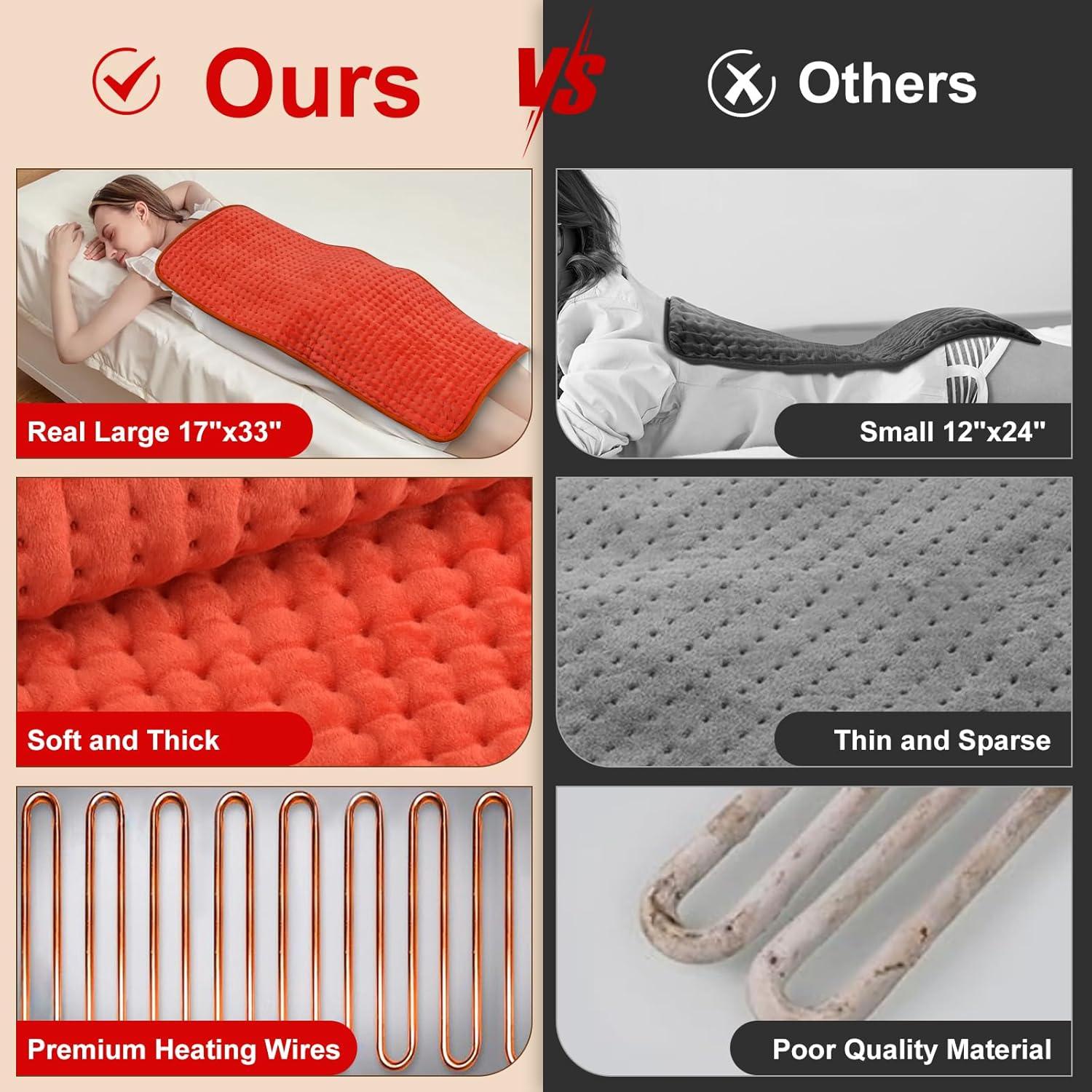 Almohadilla Térmica Eléctrica XL Xinle 84x43cm 9 Niveles Calor