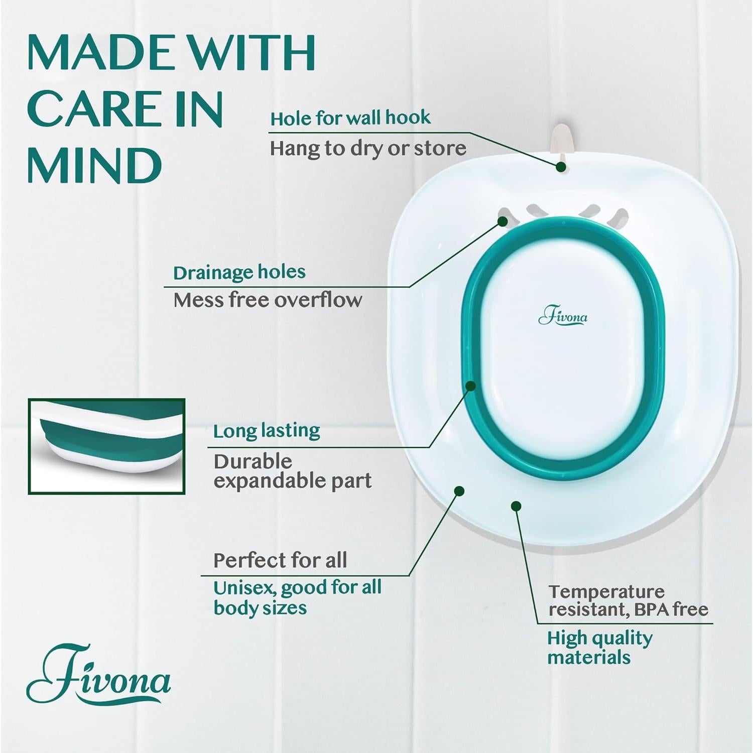 Asiento de Baño Plegable Fivona Verde - Bidet Portátil y Vapor Yoni