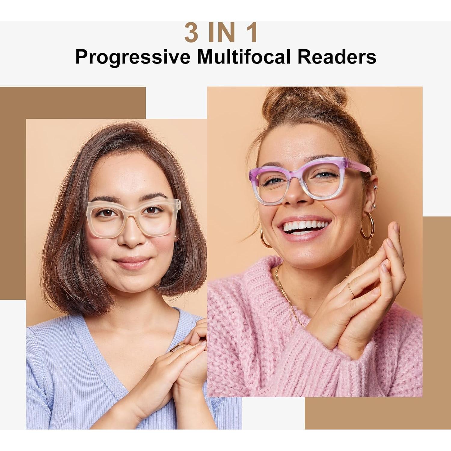 Paquete de 2 Gafas Progresivas Multifocales OuShiun 2.5x