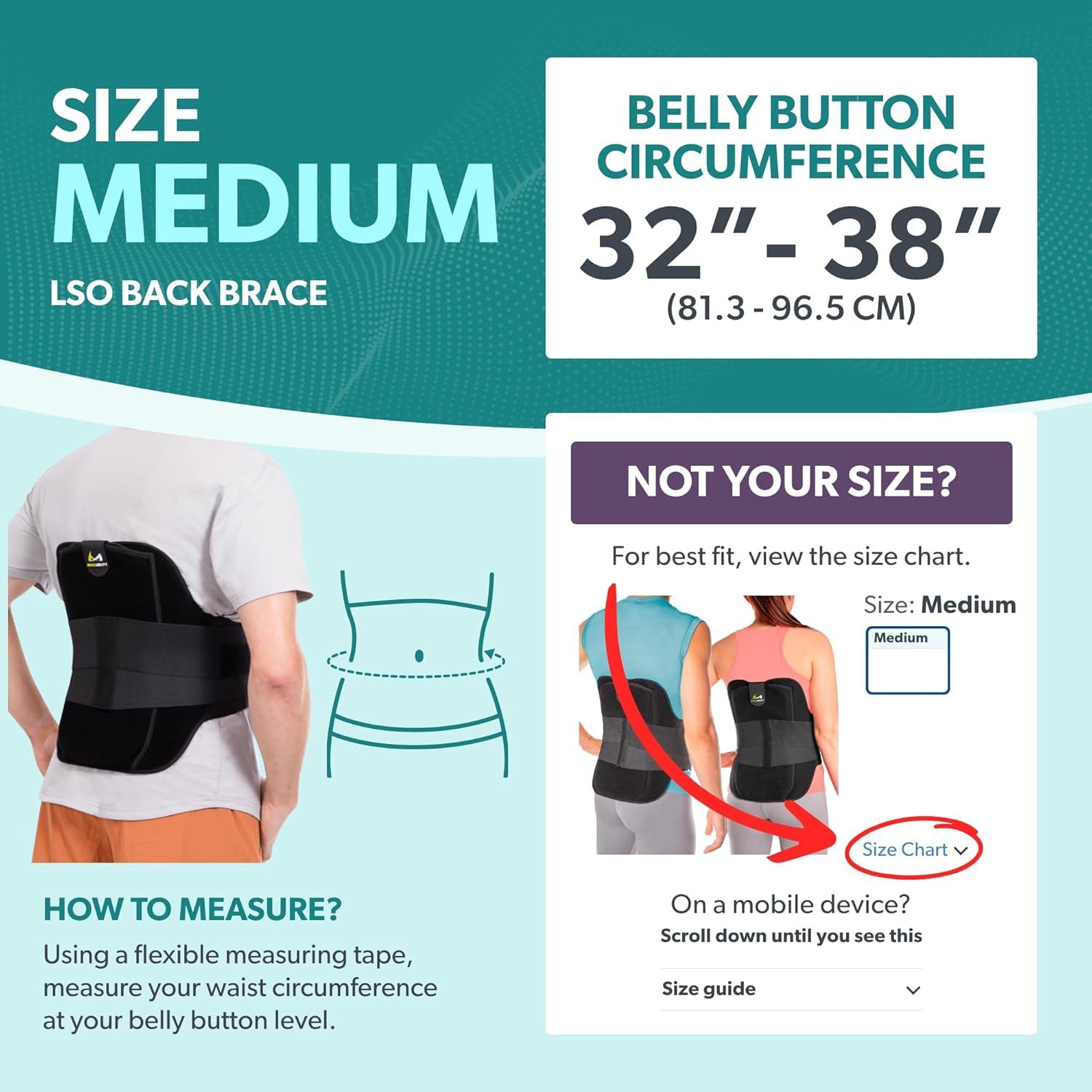 Faja Lumbar BraceAbility LSO Mediana para Alivio de Dolor Espinal