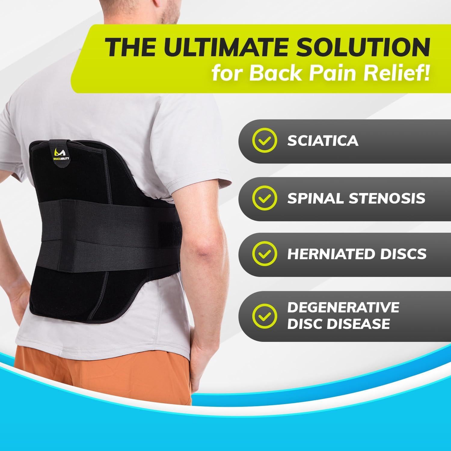 Faja Lumbar BraceAbility LSO Mediana para Alivio de Dolor Espinal