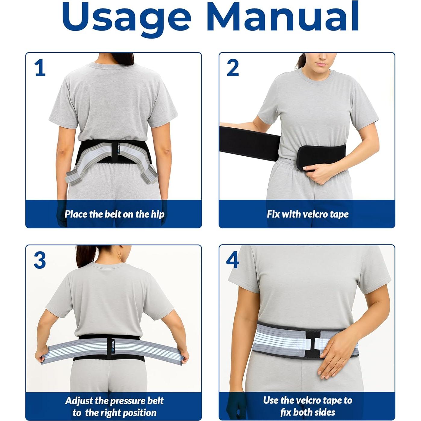 Cinturón Sacroiliaco Dainely SI - Faja Ajustable para Dolor Lumbar