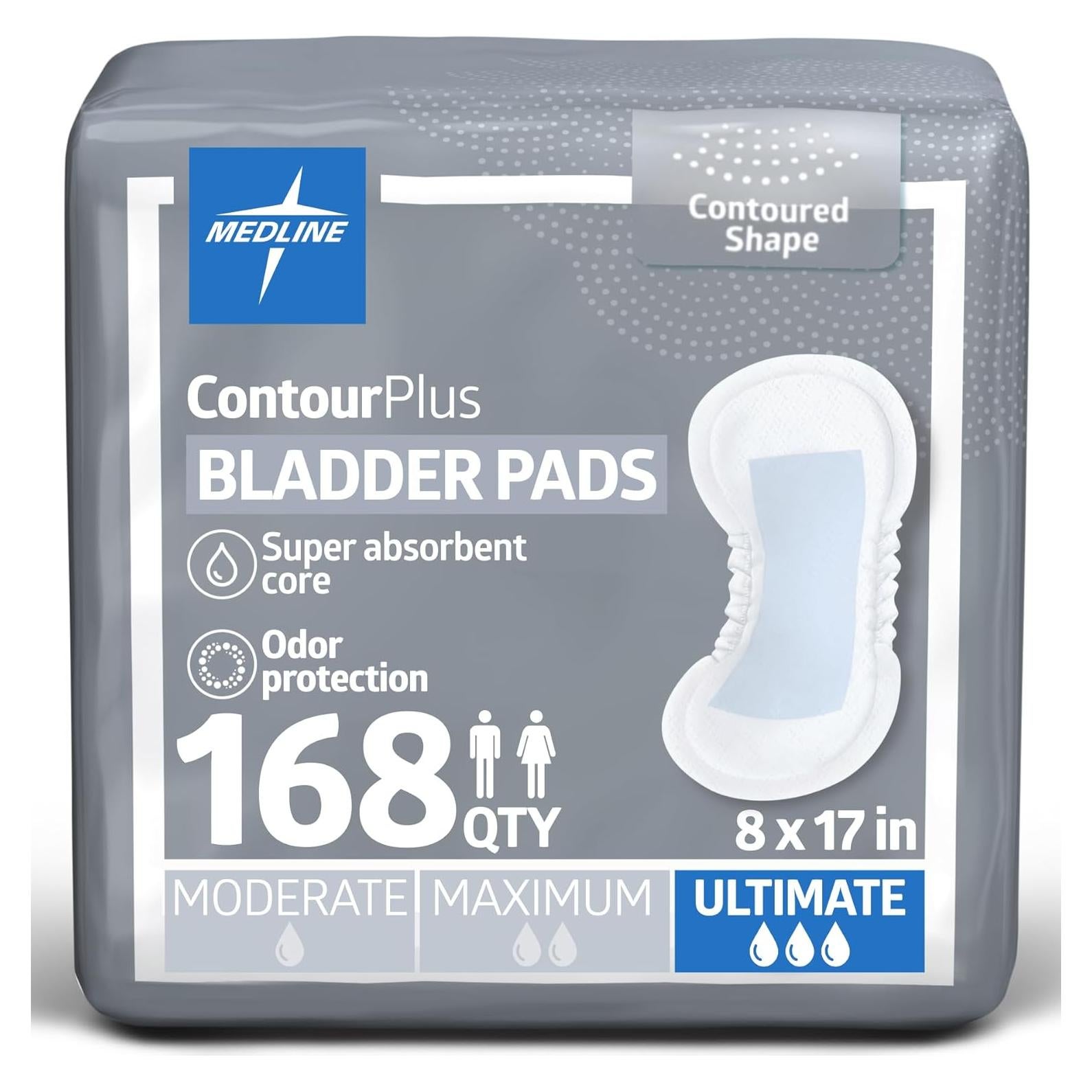 Almohadillas para Vejiga Medline ContourPlus 168 Cuentas Absorción Máxima