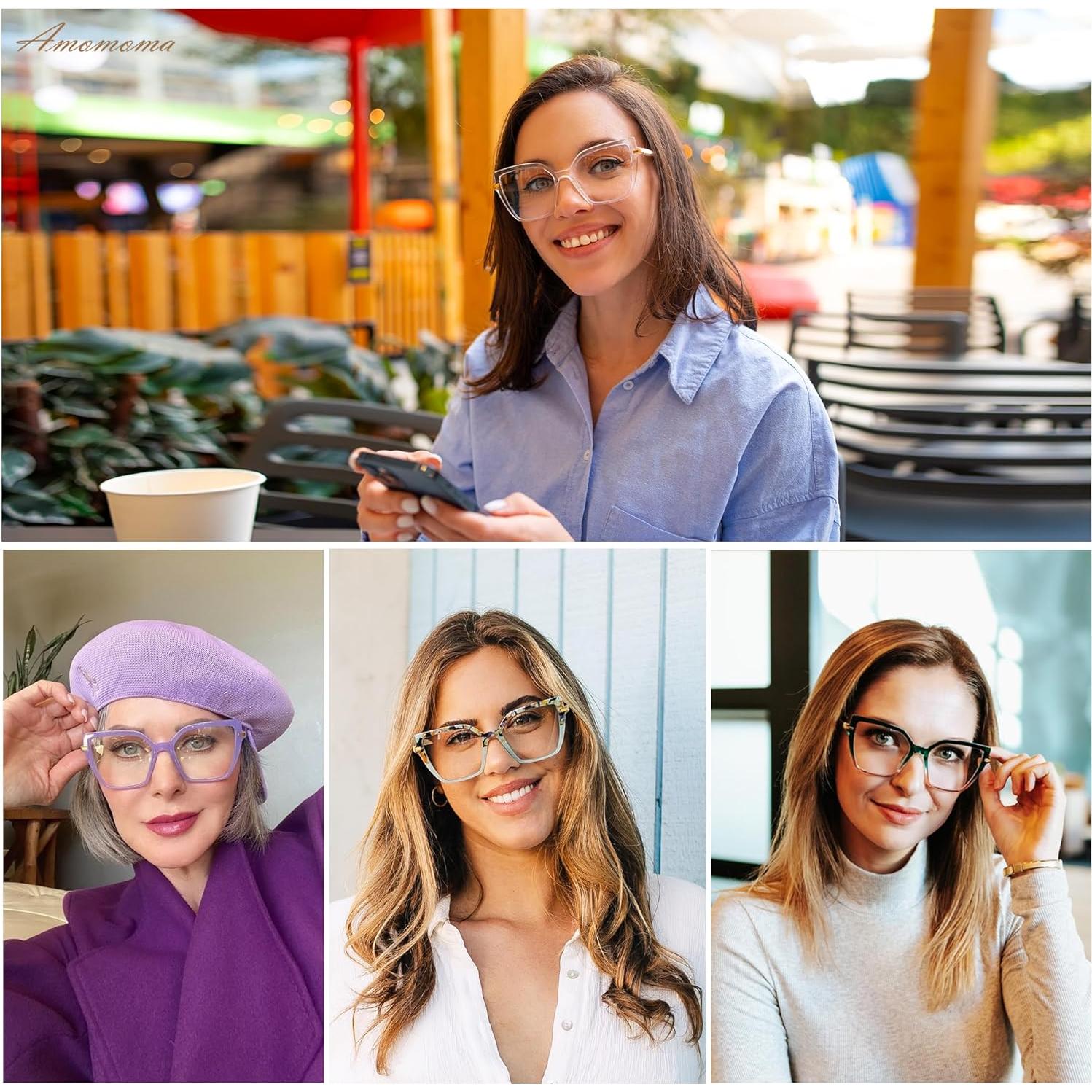 Gafas de lectura AMOMOMA 2x bloqueadoras luz azul para mujer