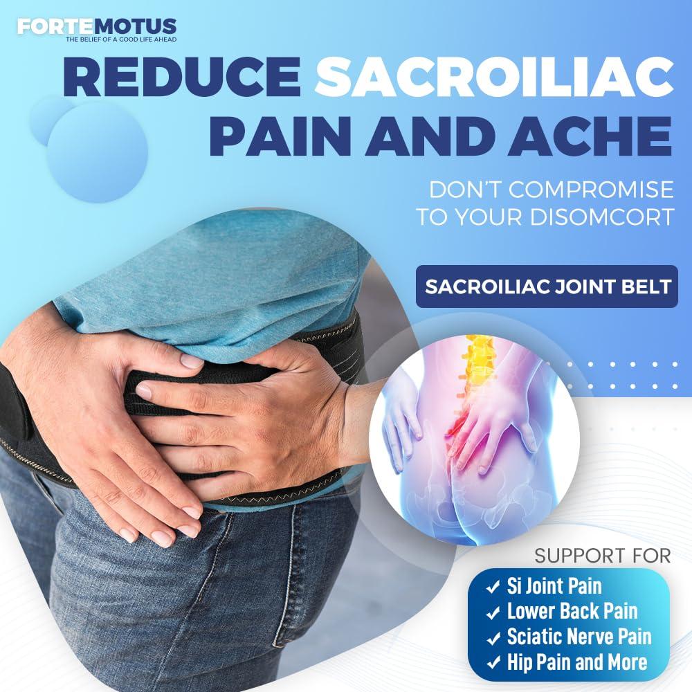 Cinturón Sacroiliaco FORTEMOTUS Ajustable para Dolor de Espalda