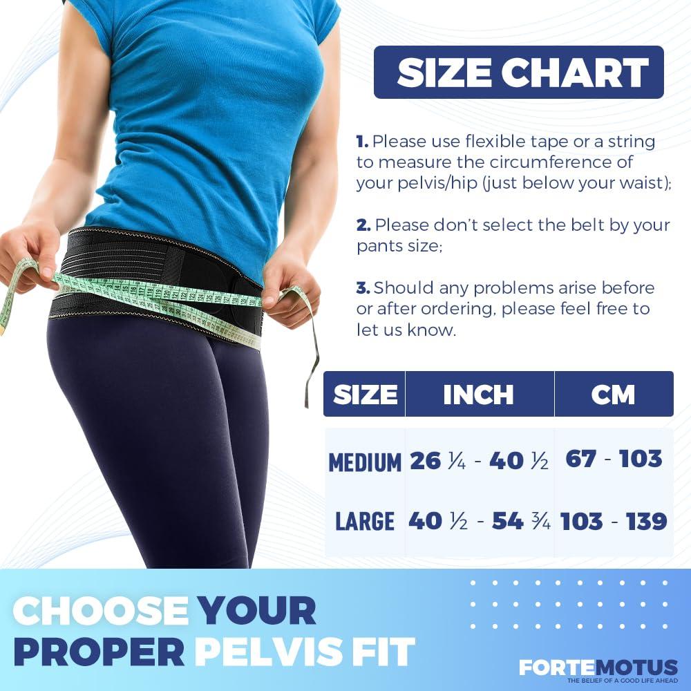 Cinturón Sacroiliaco FORTEMOTUS Ajustable para Dolor de Espalda
