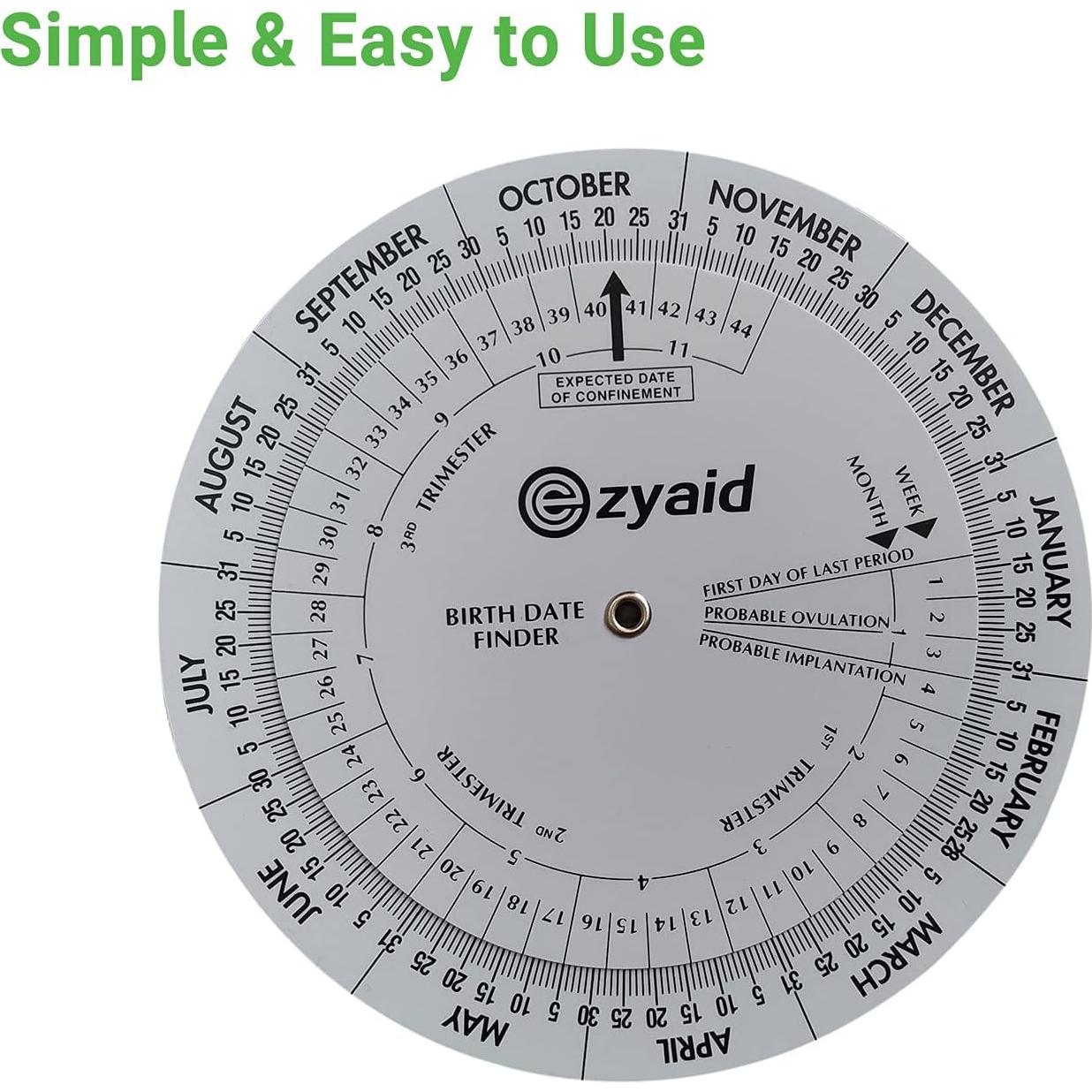 Rueda de Embarazo Ezyaid - Calculadora de Fecha de Parto 13 cm