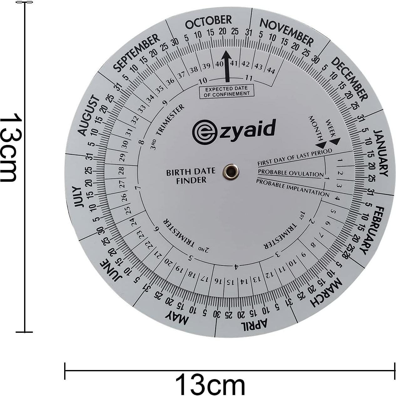 Rueda de Embarazo Ezyaid - Calculadora de Fecha de Parto 13 cm