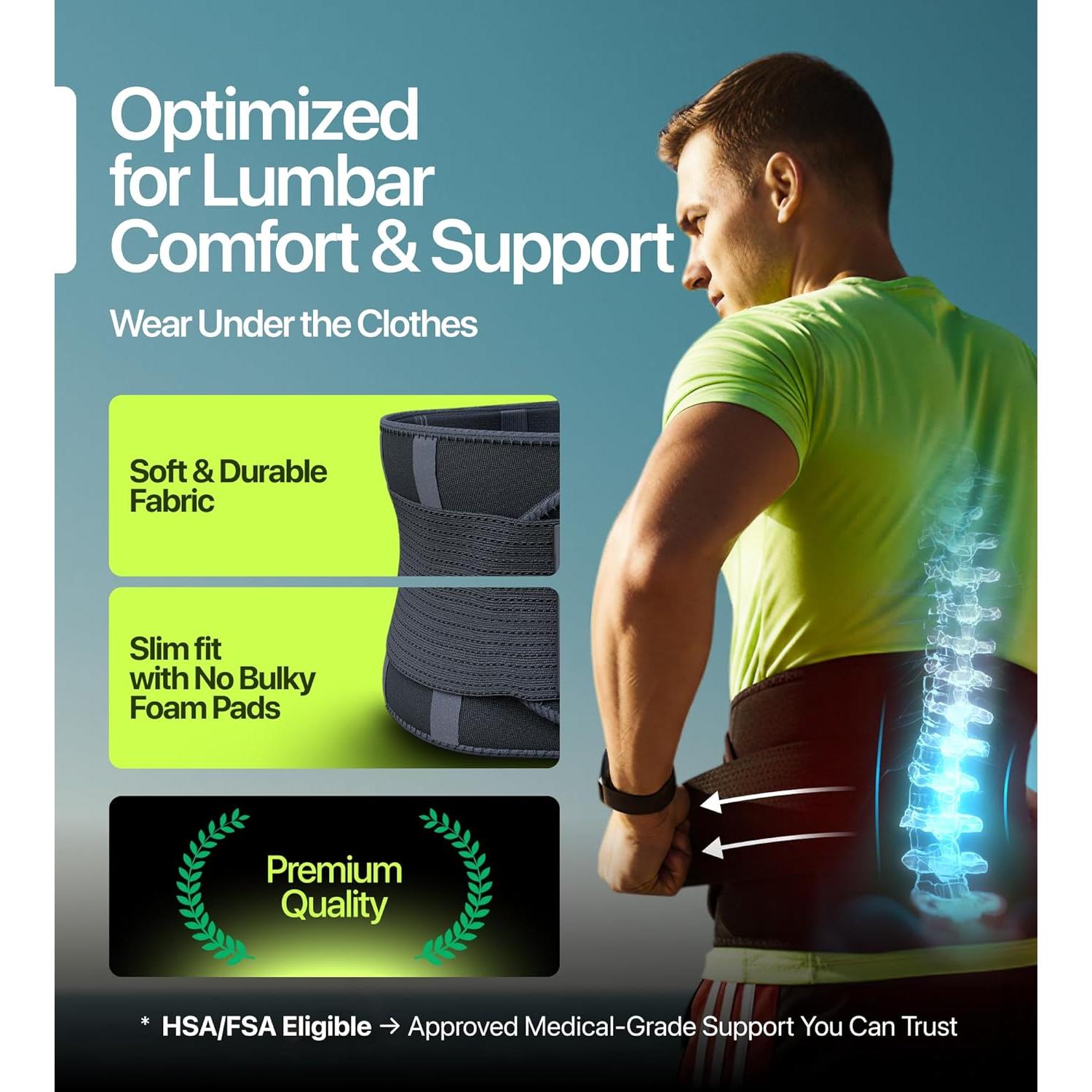 Faja de Soporte para Espalda NeoHealth XL - Alivio Dolor