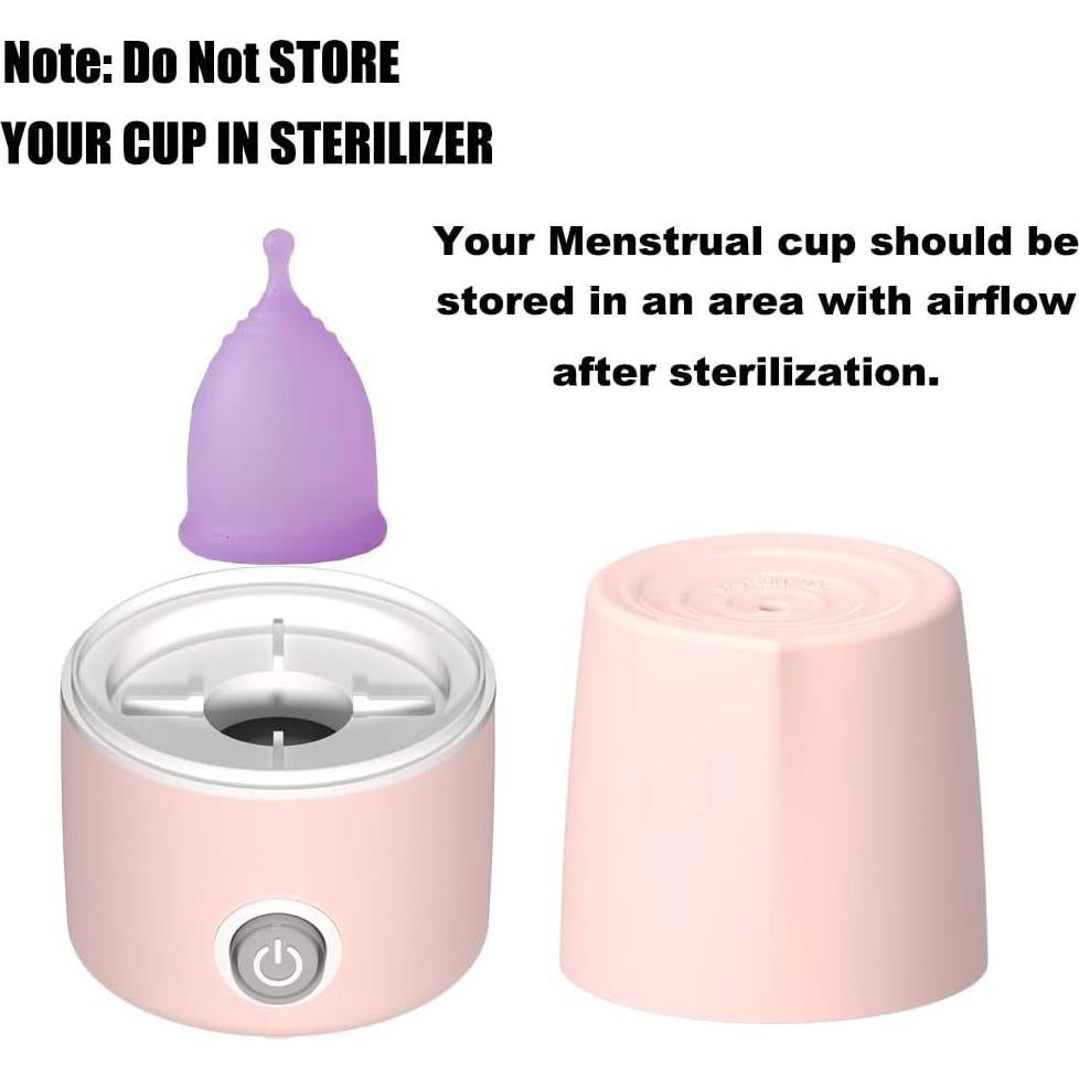 Esterilizador Automático de Copas Menstruales Mottery Rosa 99.9% Limpieza