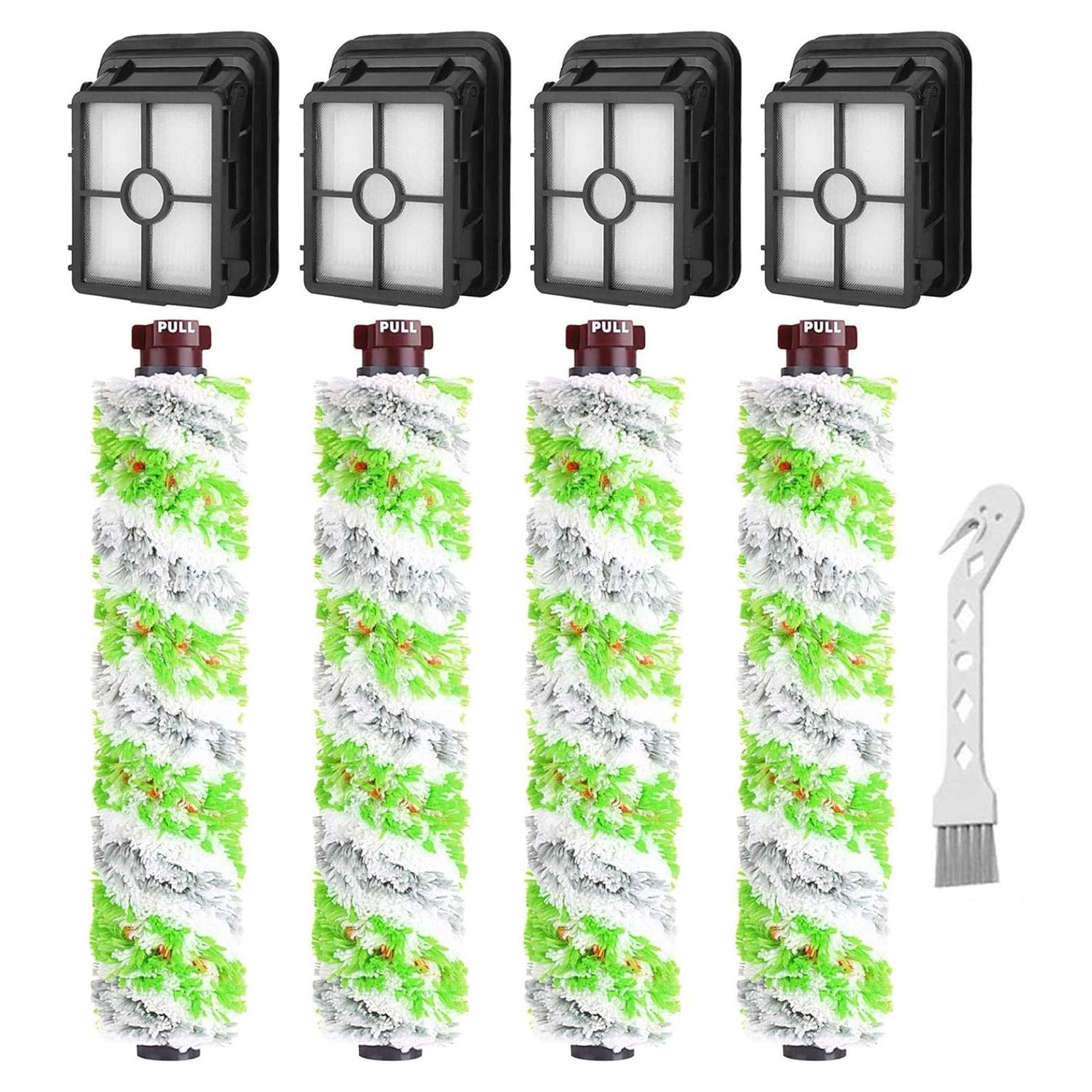 Repuestos Dhoua para Bissell CrossWave Pet Pro 2306A - 4 Rodillos y 4 Filtros