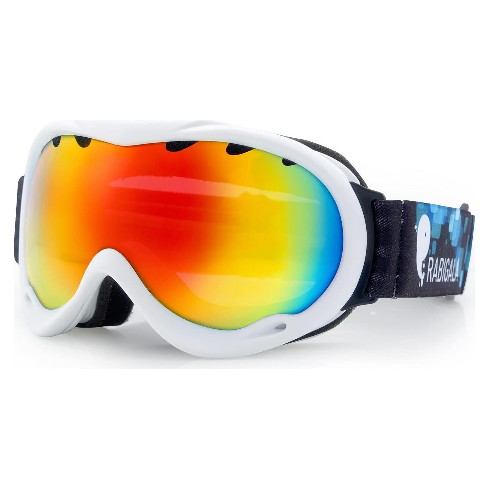 Gafas de esquí RABIGALA UV400 anti-vaho unisex rojas