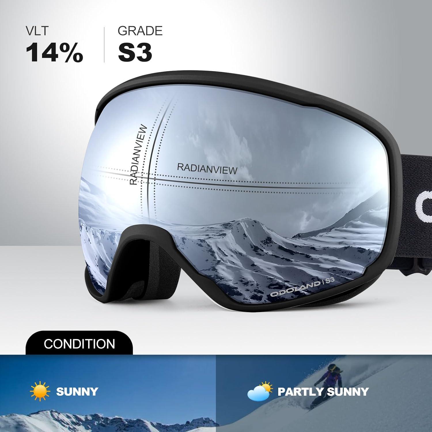 Gafas de Esquí Odoland S2 Doble Lente UV400 Anti-Niebla