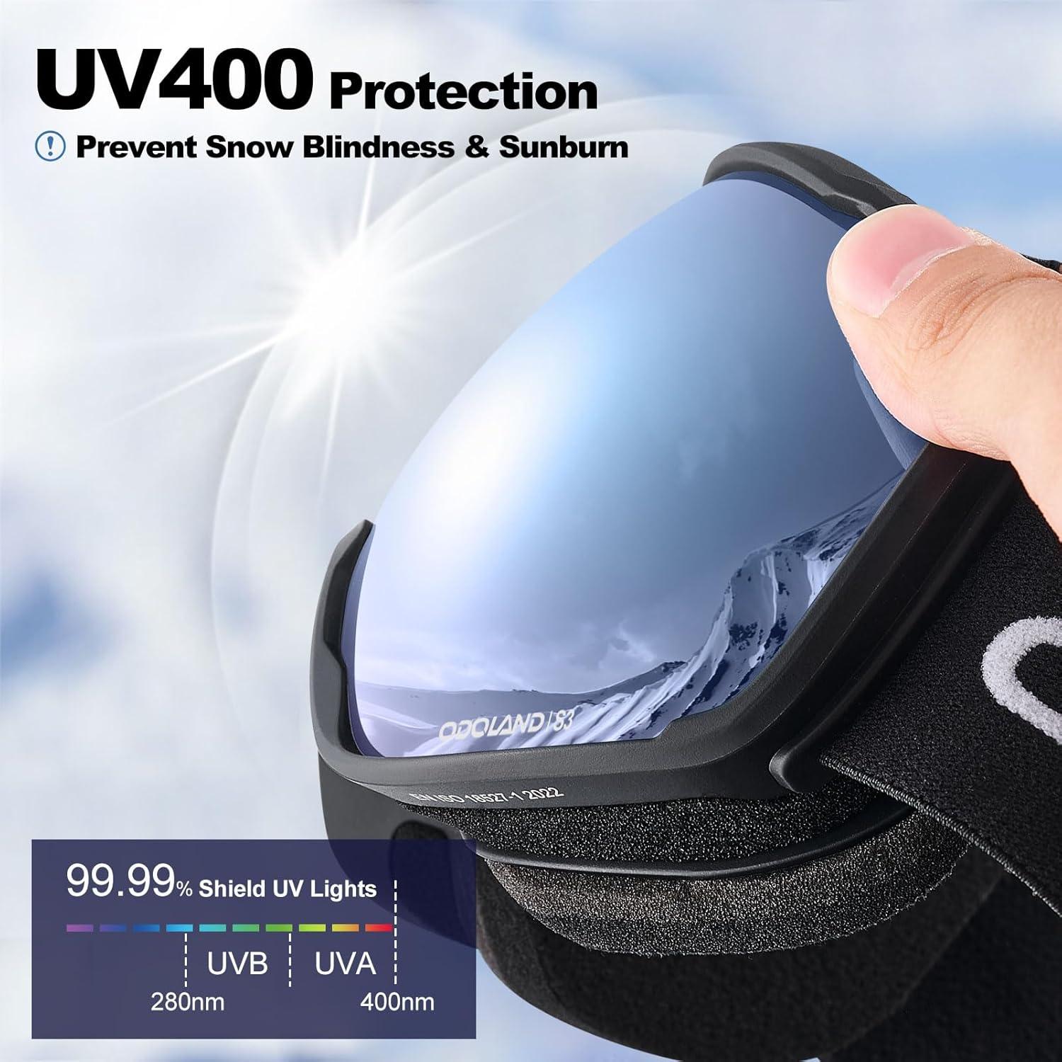 Gafas de Esquí Odoland S2 Doble Lente UV400 Anti-Niebla