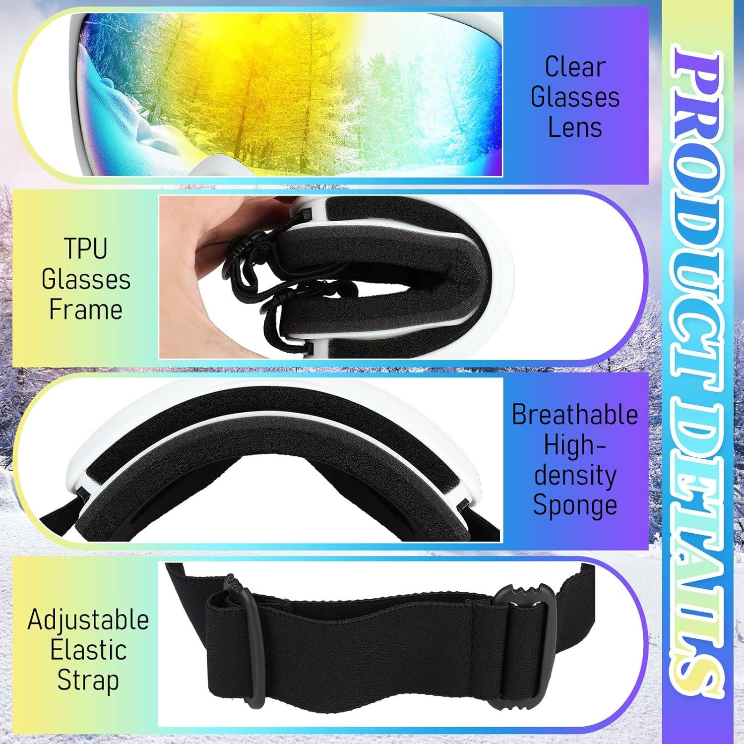 Macarrie Gafas de Esquí OTG Antivaho UV 3 Pares Unisex