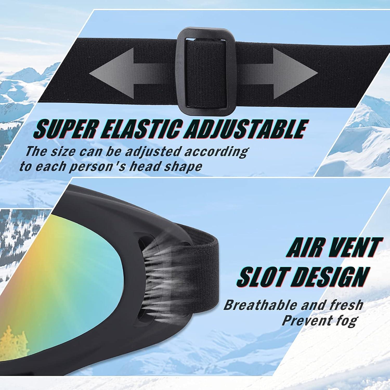 Paquete de 5 Gafas de Esquí UV Antivaho para Adultos y Niños