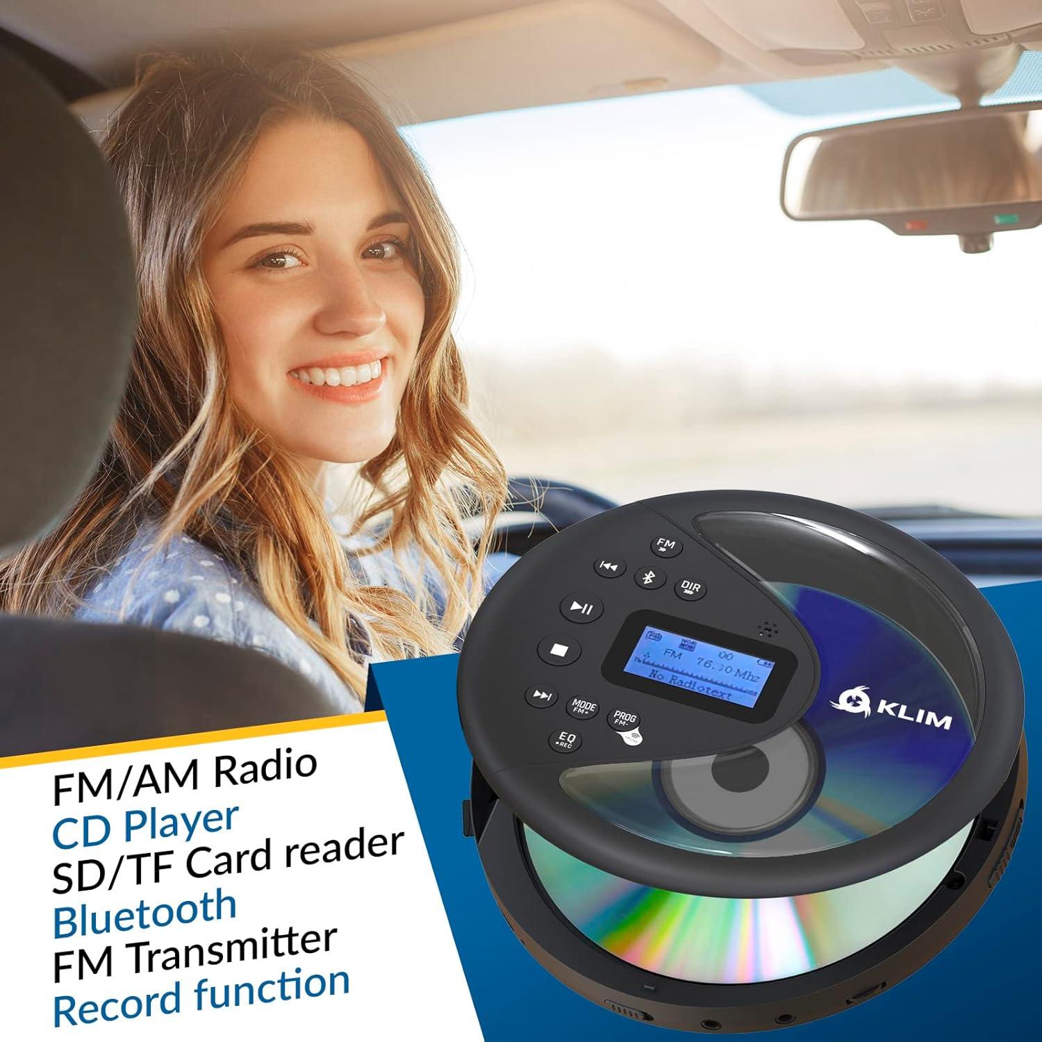 Reproductor de CD portátil KLIM Discover - Bluetooth, FM, SD