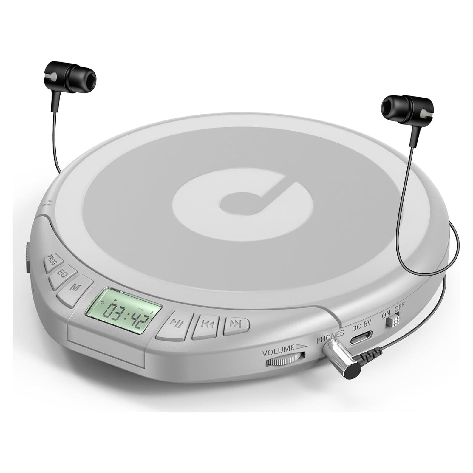 Reproductor de CD portátil Gueray H-01 con auriculares y anti-salto