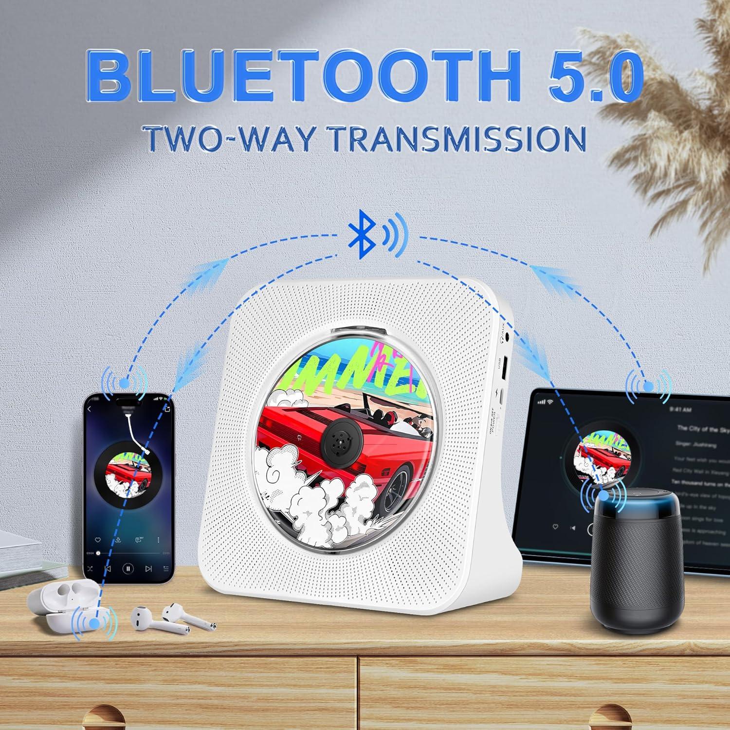 Reproductor de CD portátil TODANGAI KC-806 Bluetooth FM USB