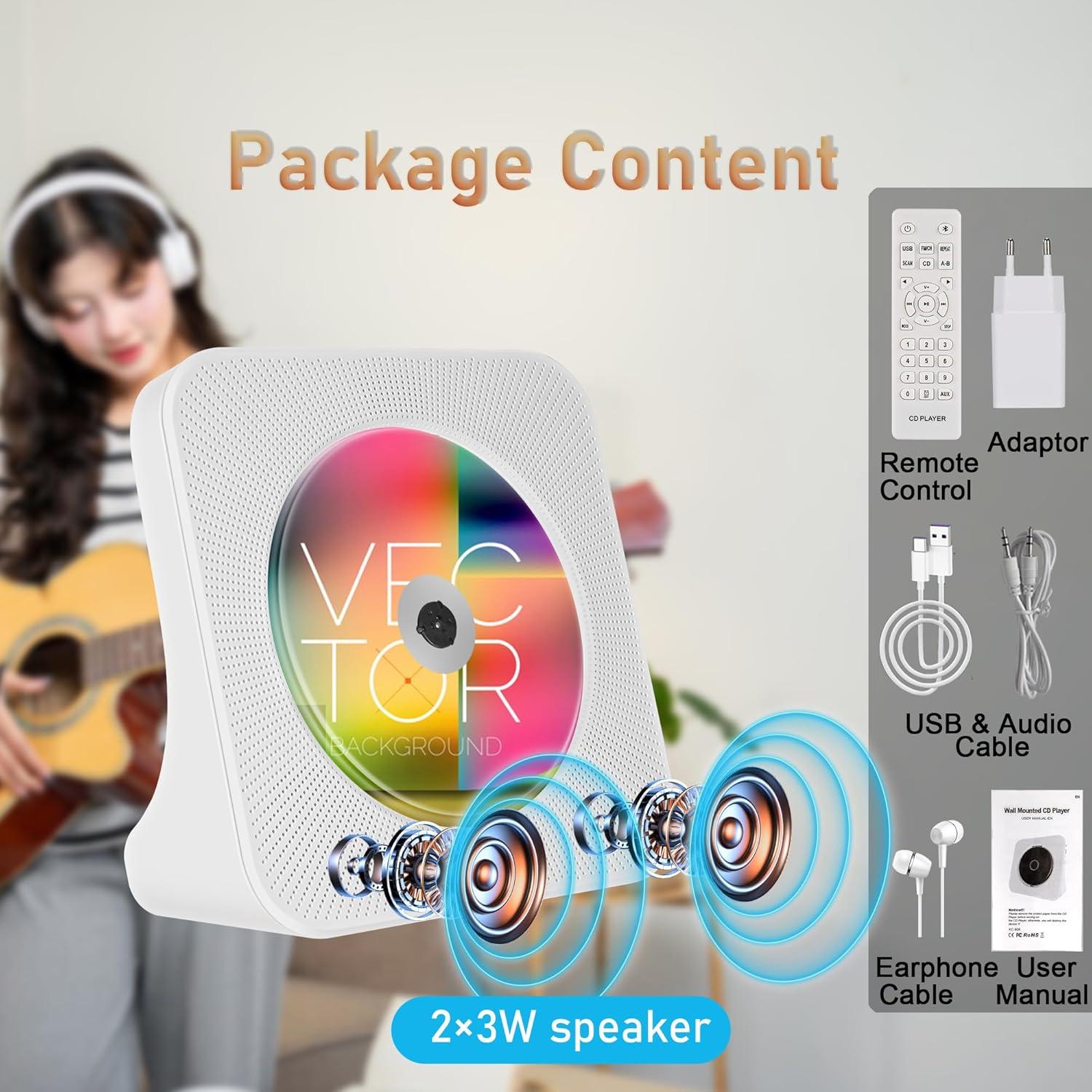 Reproductor de CD portátil TODANGAI KC-806 Bluetooth FM USB