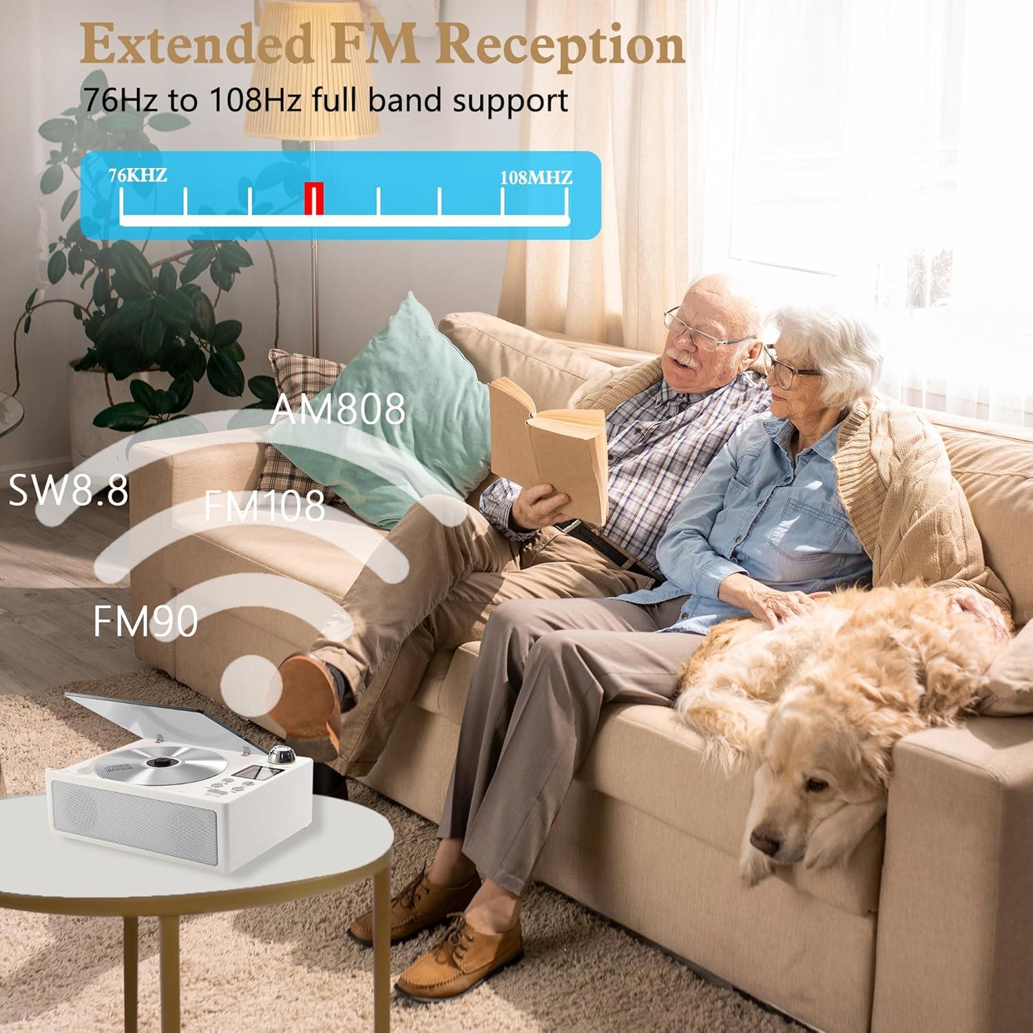 Reproductor de CD Portátil M-Amazup L-CD211 Blanco 7-en-1