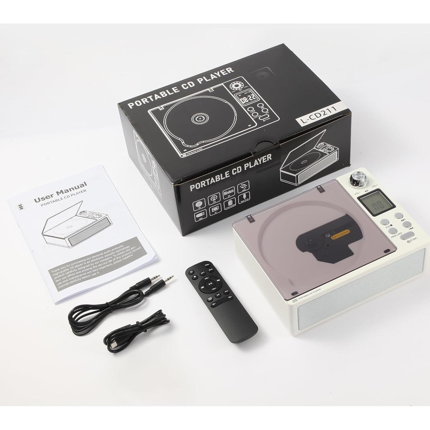 Reproductor de CD Portátil M-Amazup L-CD211 Blanco 7-en-1