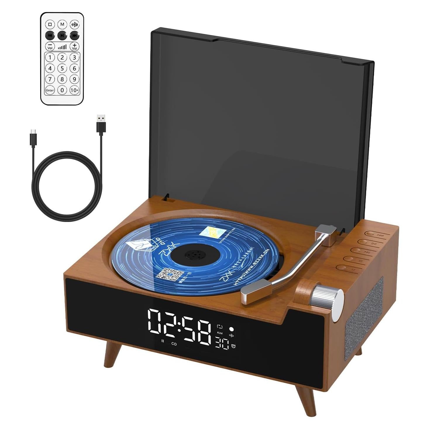 Reproductor de CD portátil PR-Reproductor de CD02 Bluetooth Negro