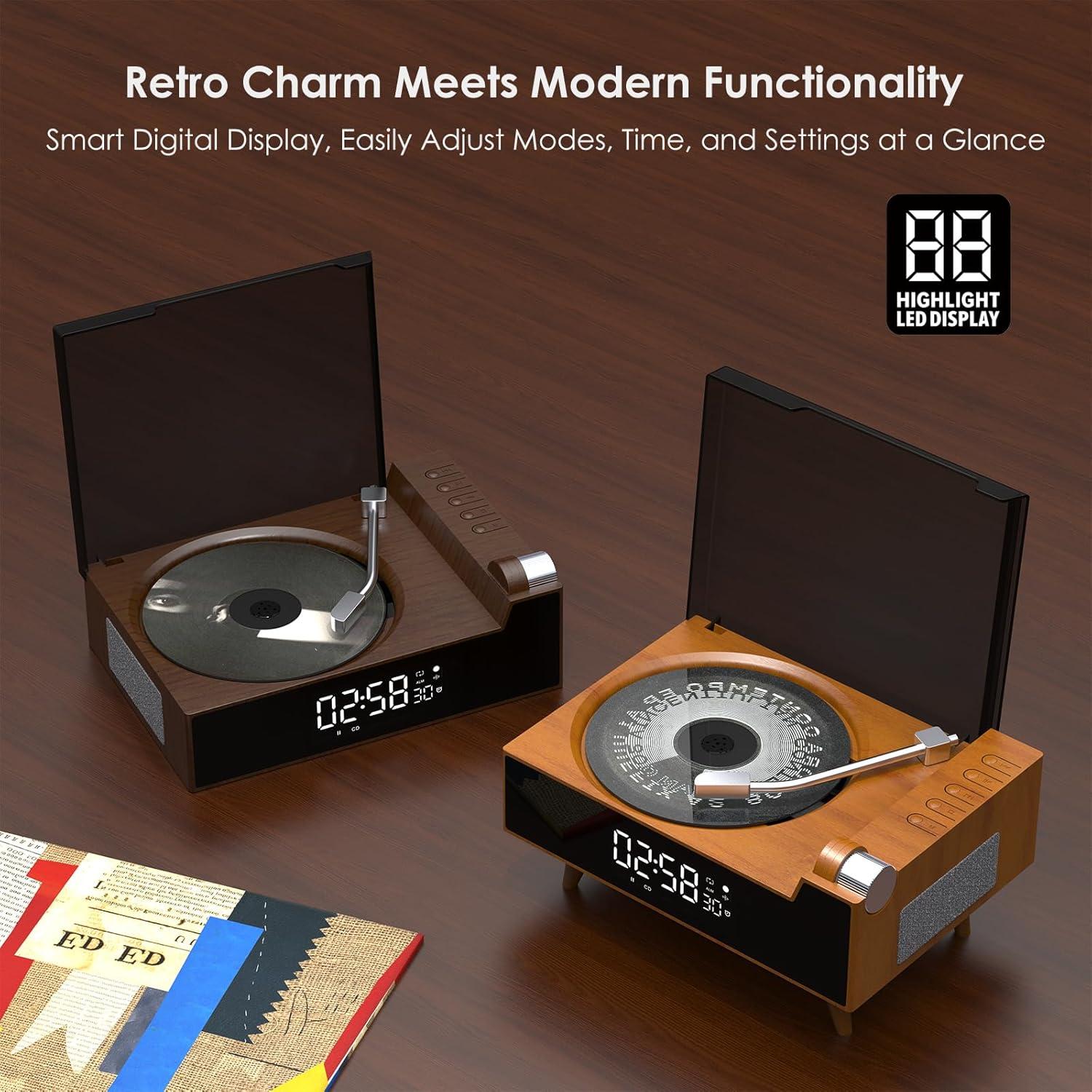 Reproductor de CD portátil PR-Reproductor de CD02 Bluetooth Negro