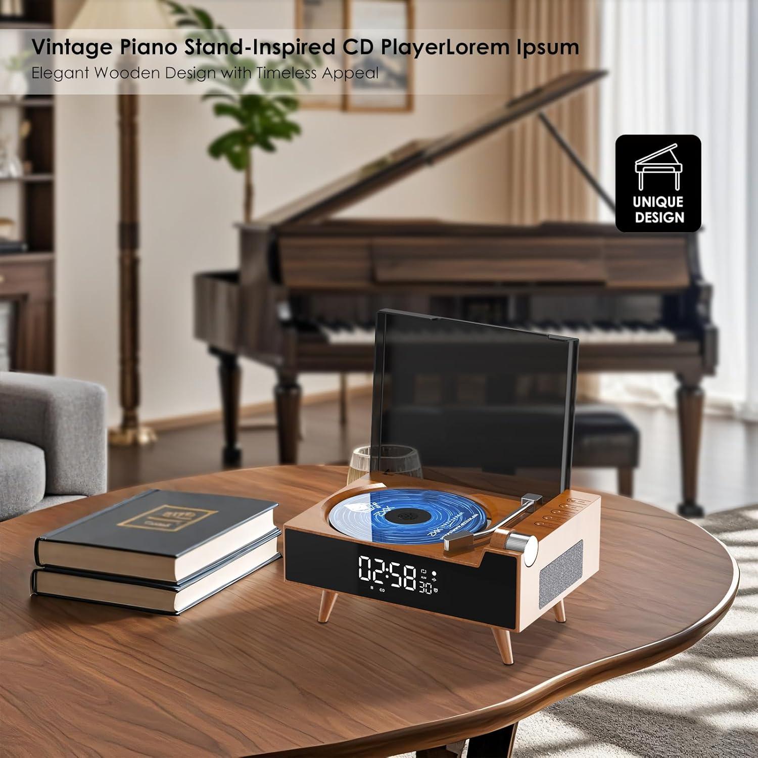 Reproductor de CD portátil PR-Reproductor de CD02 Bluetooth Negro