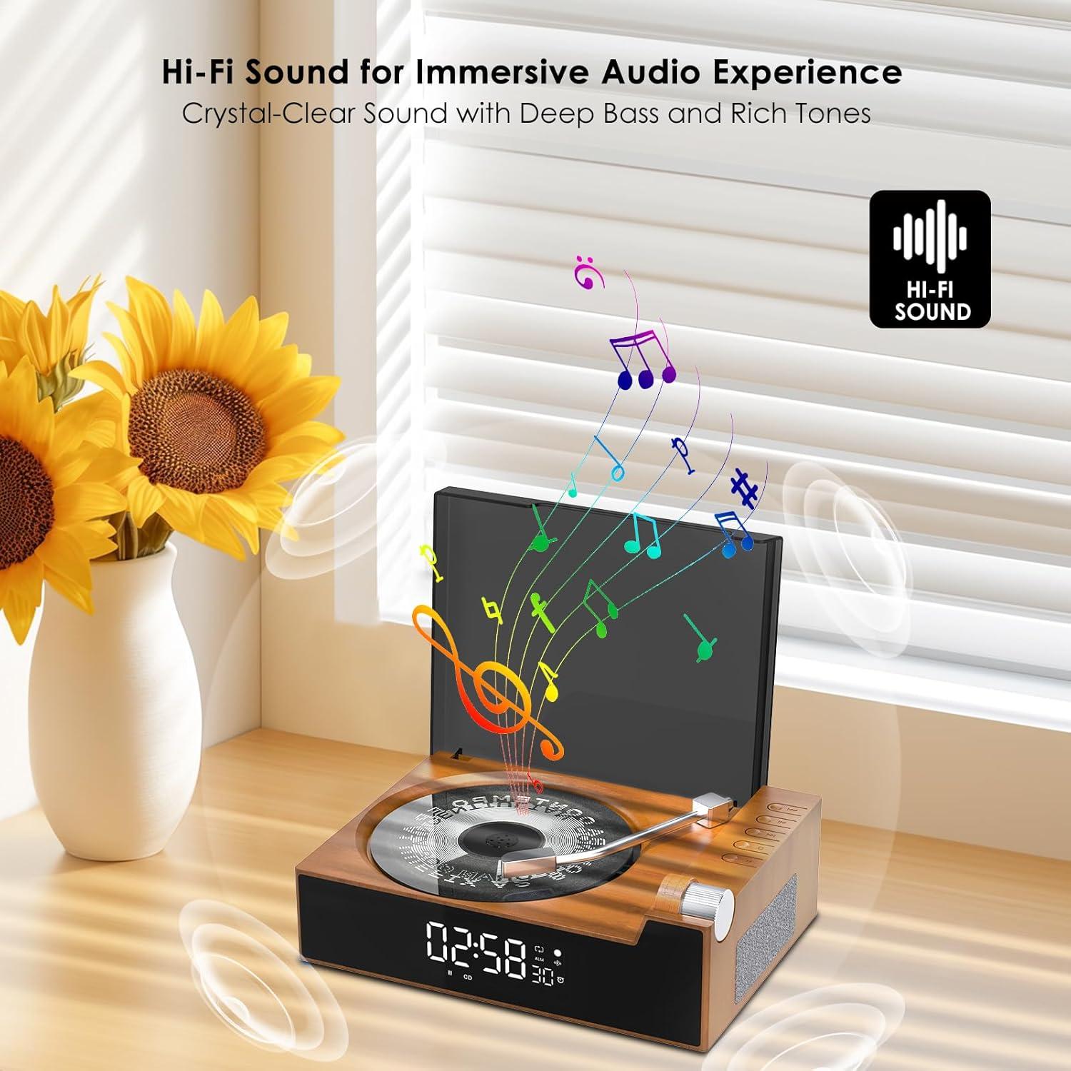 Reproductor de CD portátil PR-Reproductor de CD02 Bluetooth Negro